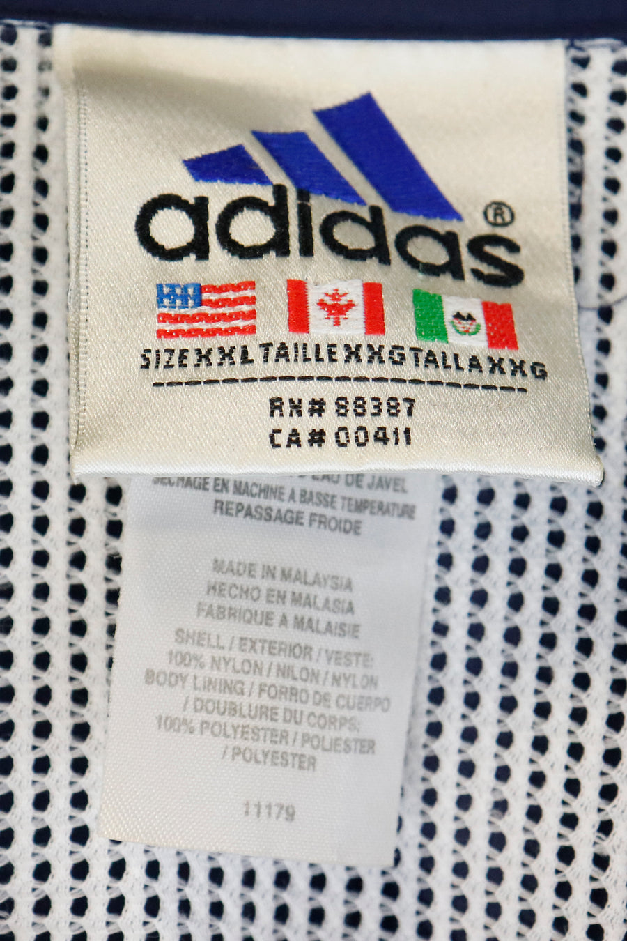 Vintage Adidas Mesh Embroidered Back Windbreaker Sz 2XL