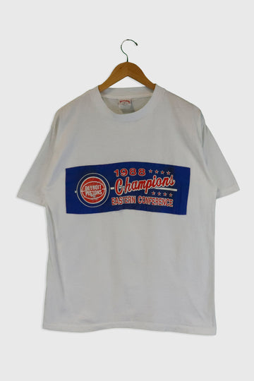 Vintage 1988 NBA Detroit Pistons Easter Conference T Shirt Sz L