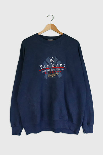 Vintage 1999 NY Yankee Back To Back Champions Sweatshirt Sz XL
