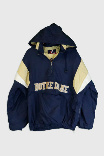 Vintage Notre Dame Embroidered Front Pocket Jacket Sz M