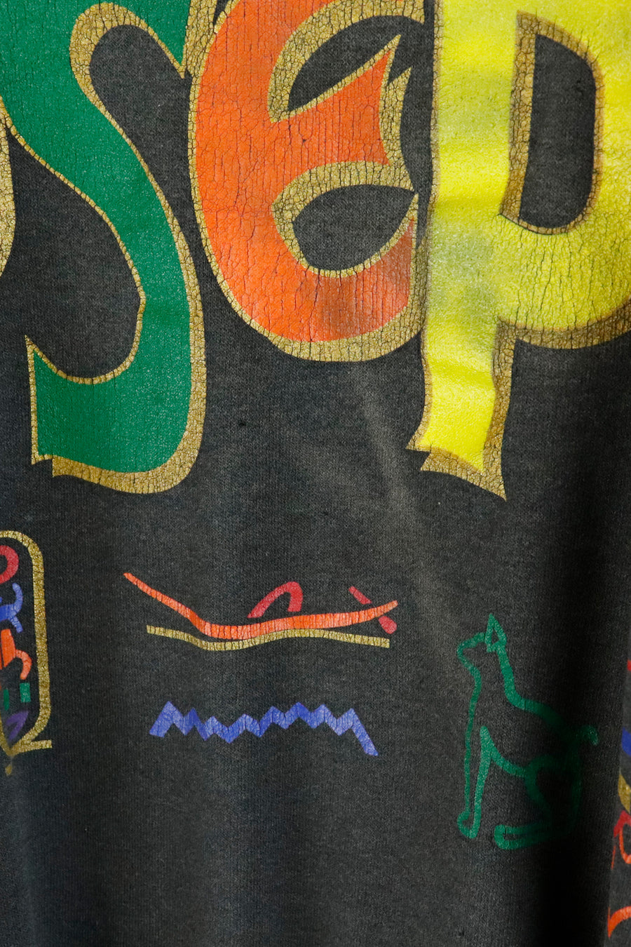 Vintage 1991 Josheph Egyptian Hyroglyph Vinyl Graphic Sweatshirt Sz XL