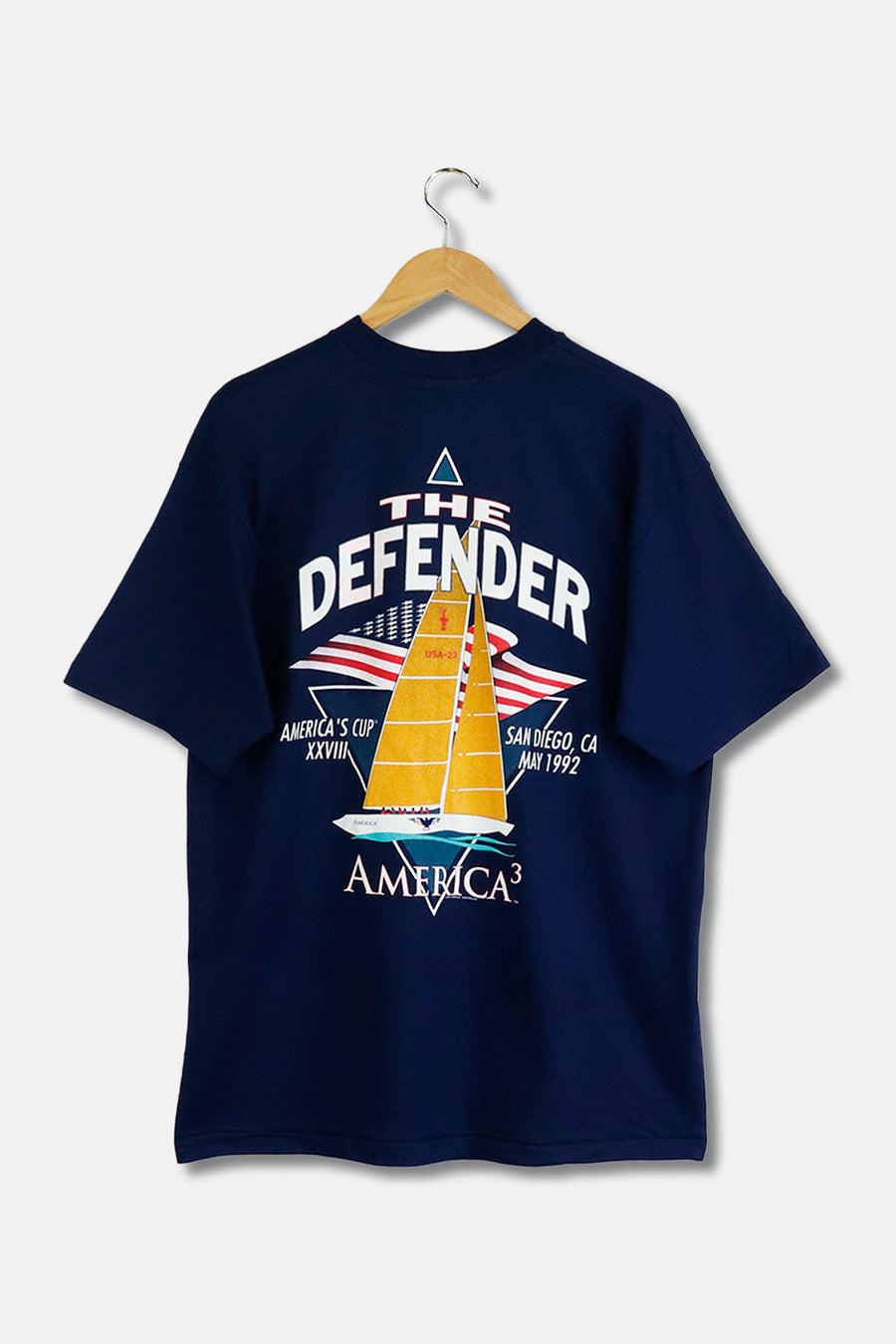America's Cup T Shirt Sz L, XL Vintage 1992 XVIII Defense For The United States