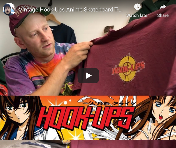 Vintage Hook-Ups Skateboard Tshirt Collection