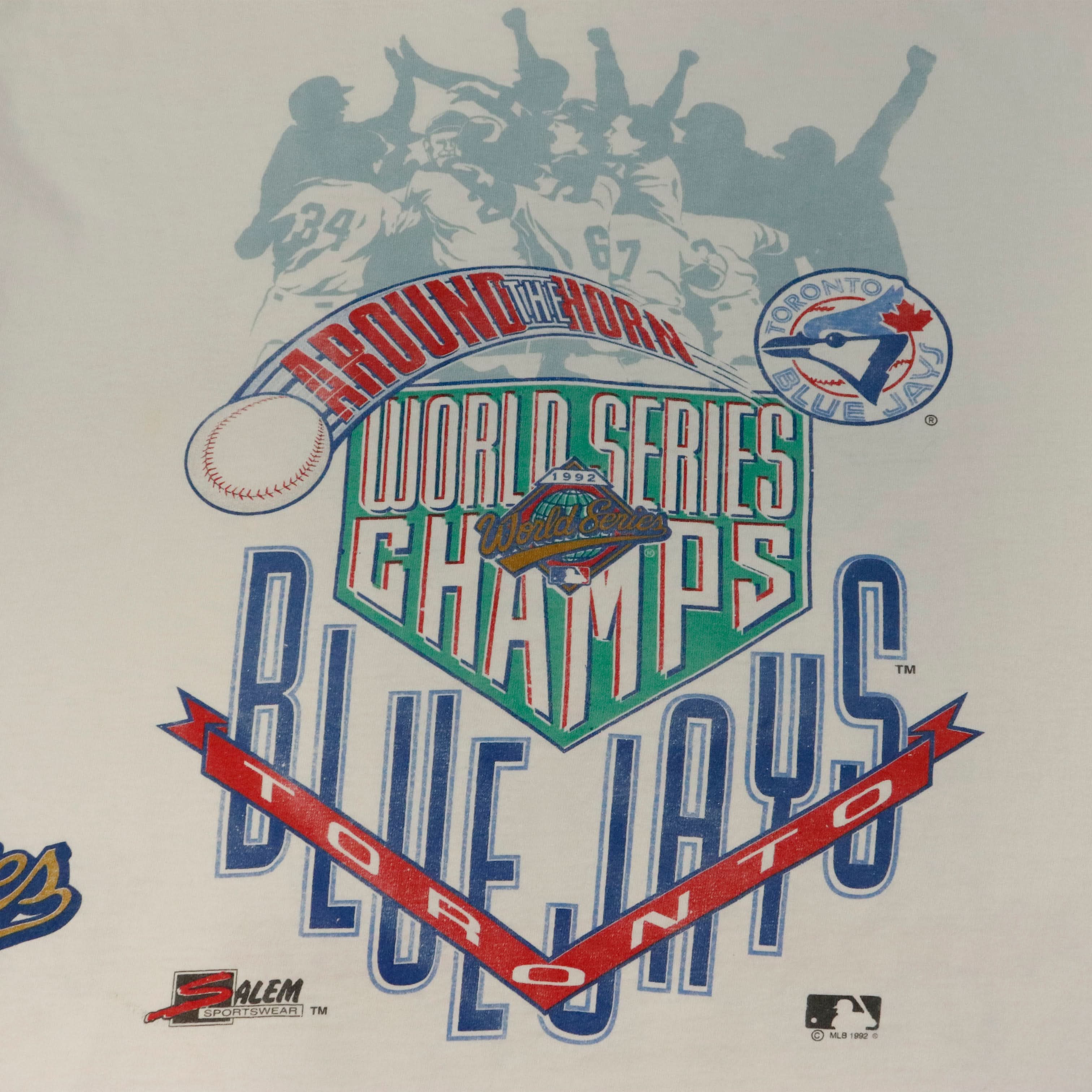 Vintage Salem Sportswear Toronto Blue Jays 1992 World Series Champs T-Shirt Size XL