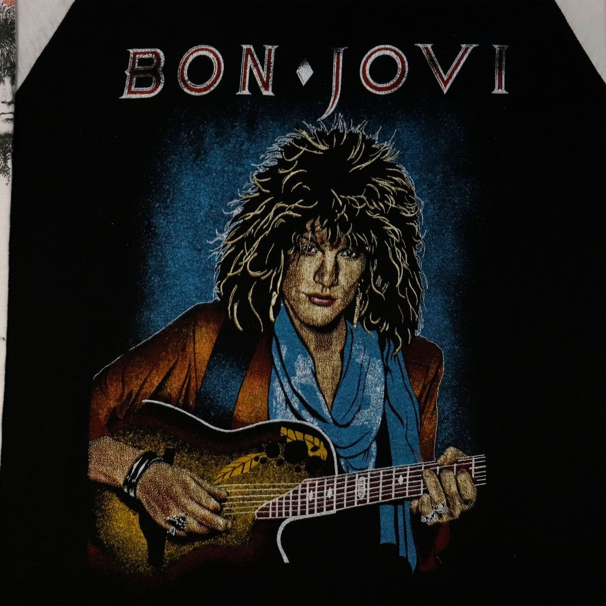 Vintage Bon Jovi Graphic Raglan Band T-Shirt Size XL