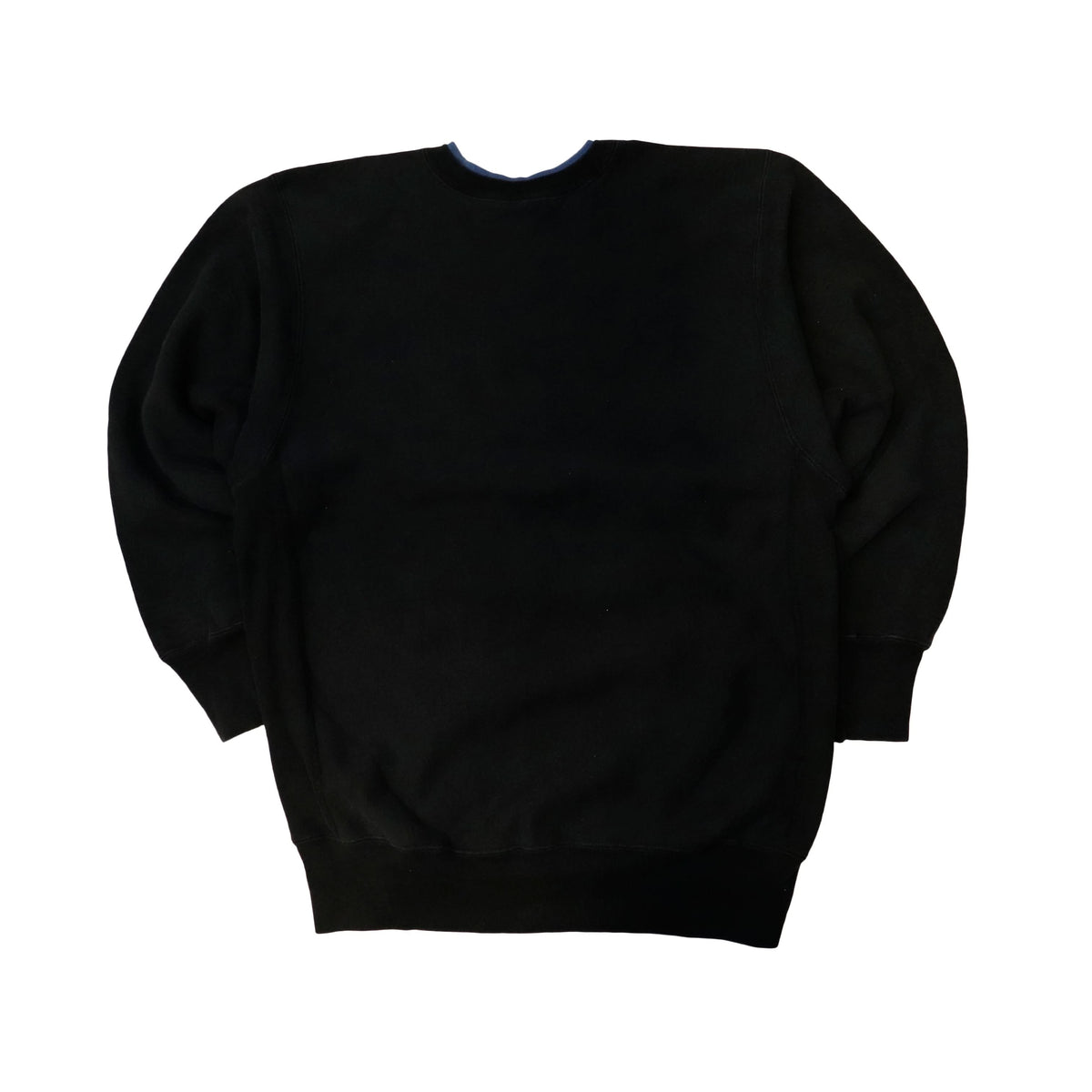 Vintage Champion Reverse Weave Embroidered Logo Black Crewneck Sweatshirt Size L 90s