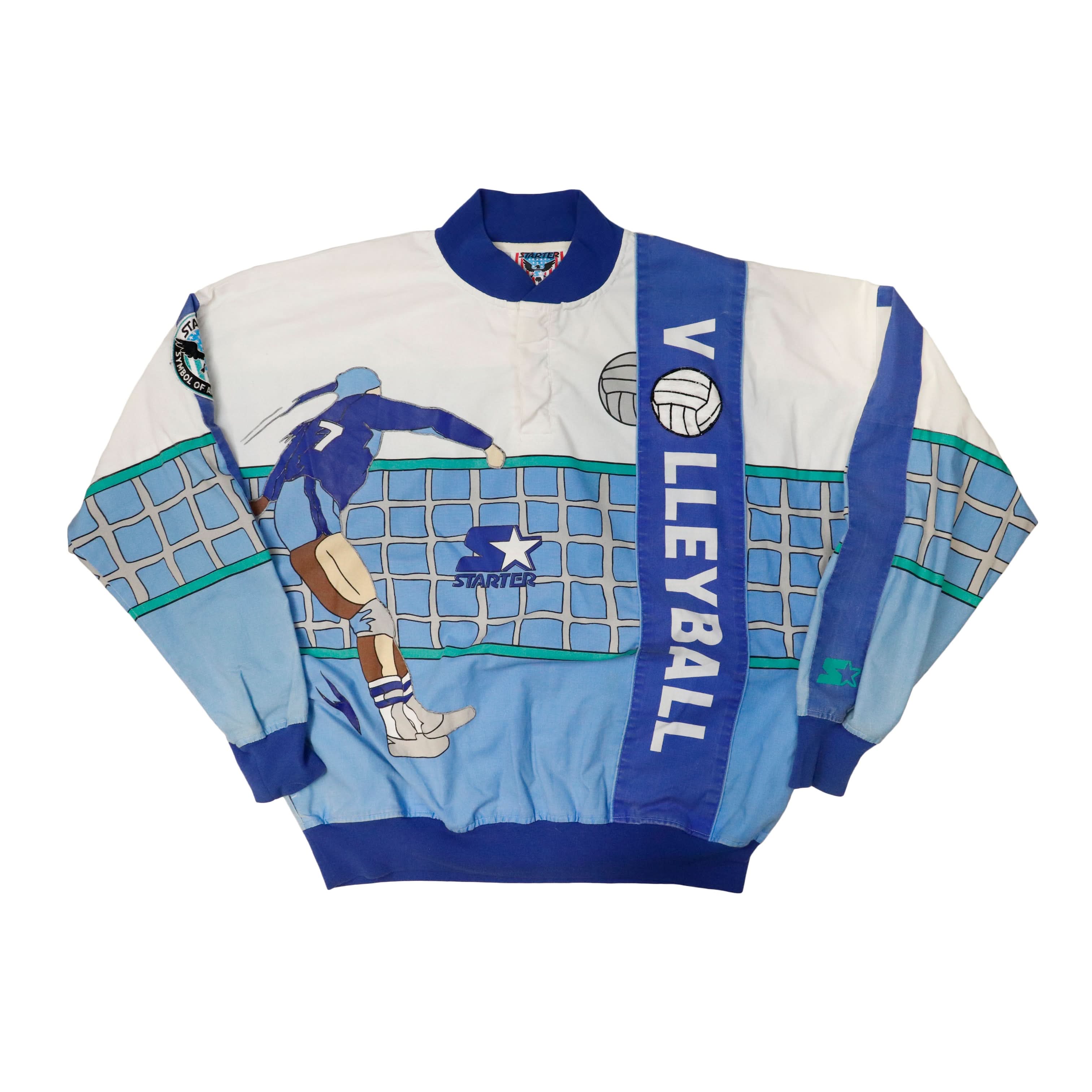 1980s - Starter Volleyball Graphic Pullover Jacket Size L