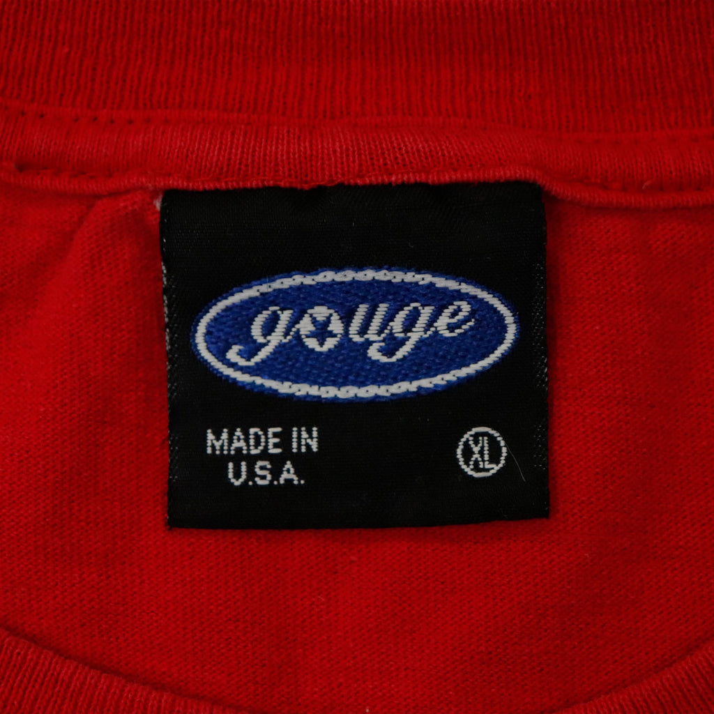 Vintage Gouge Skateboard Graphic Red T-Shirt Size XL