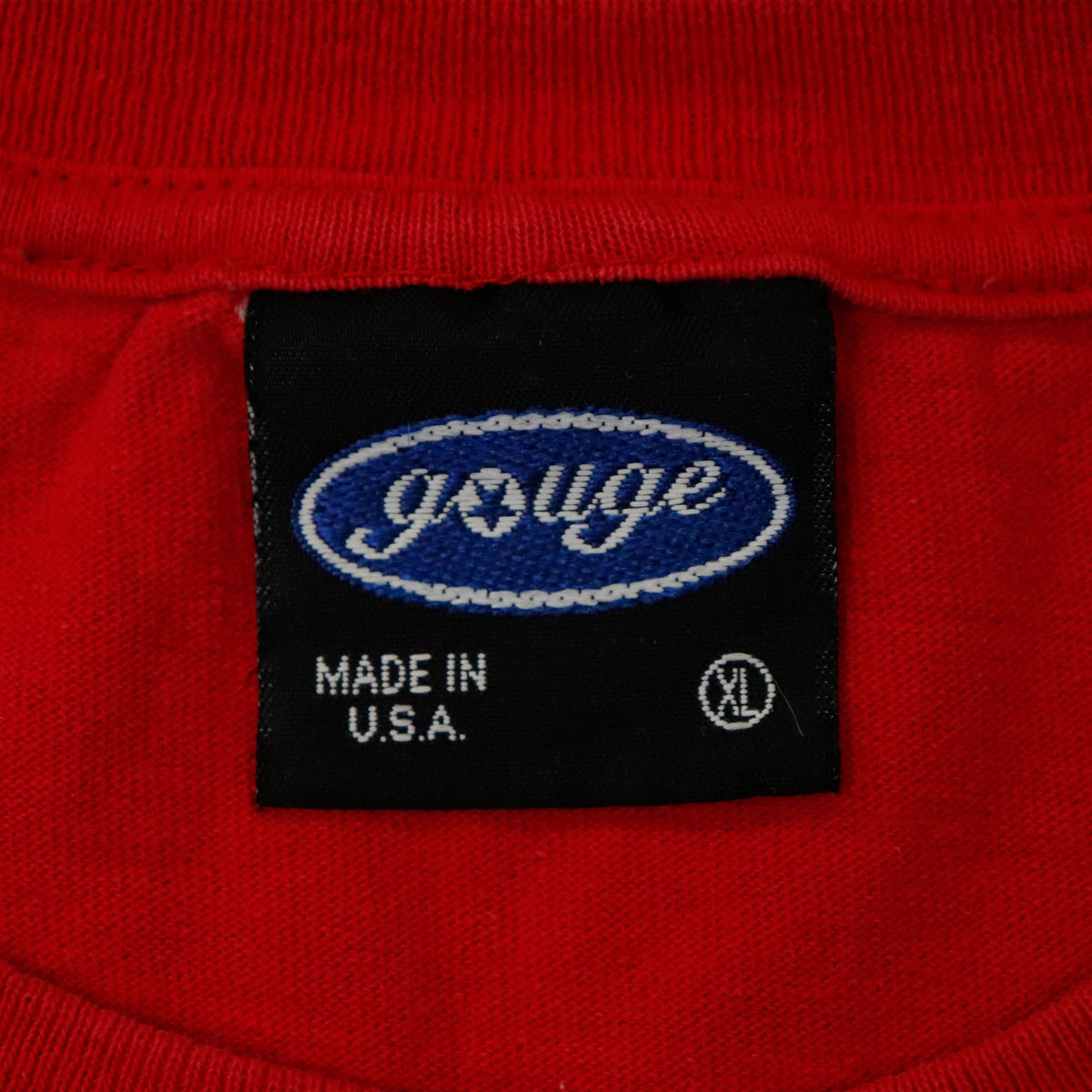 Vintage Gouge Skateboard Graphic Red T-Shirt Size XL