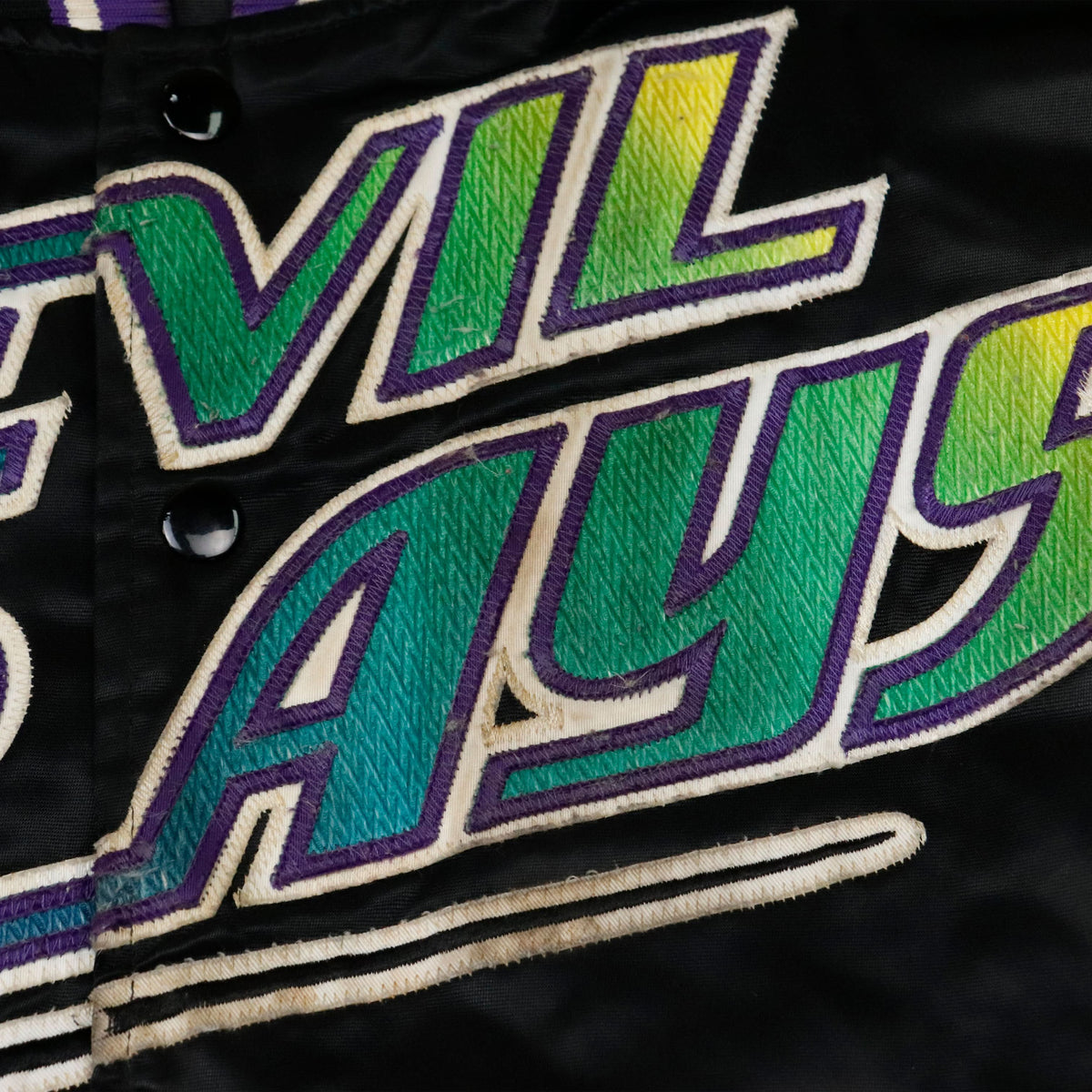 Vintage Starter Devil Rays Embroidered Satin Bomber Jacket Size XL