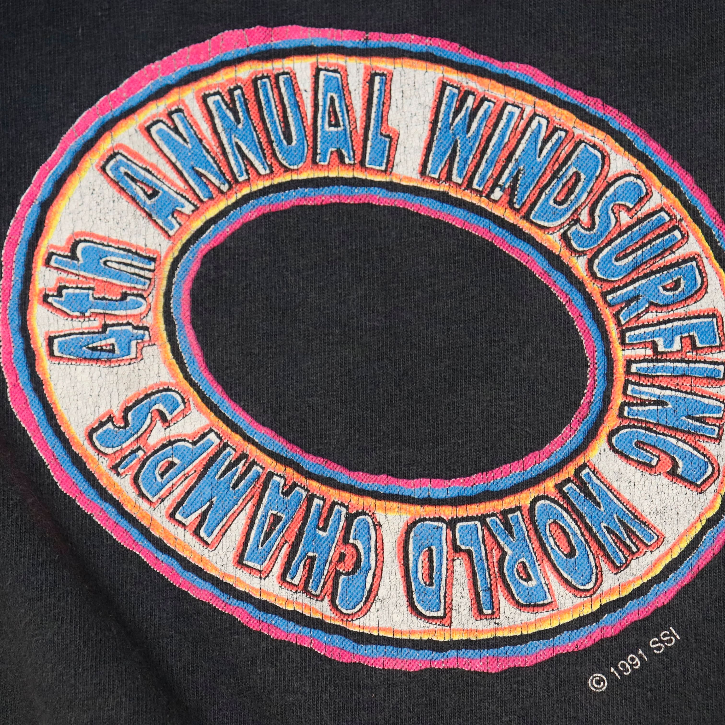 Vintage 1991 4th Annual Windsurfing World Champs Graphic T-Shirt Size N/A