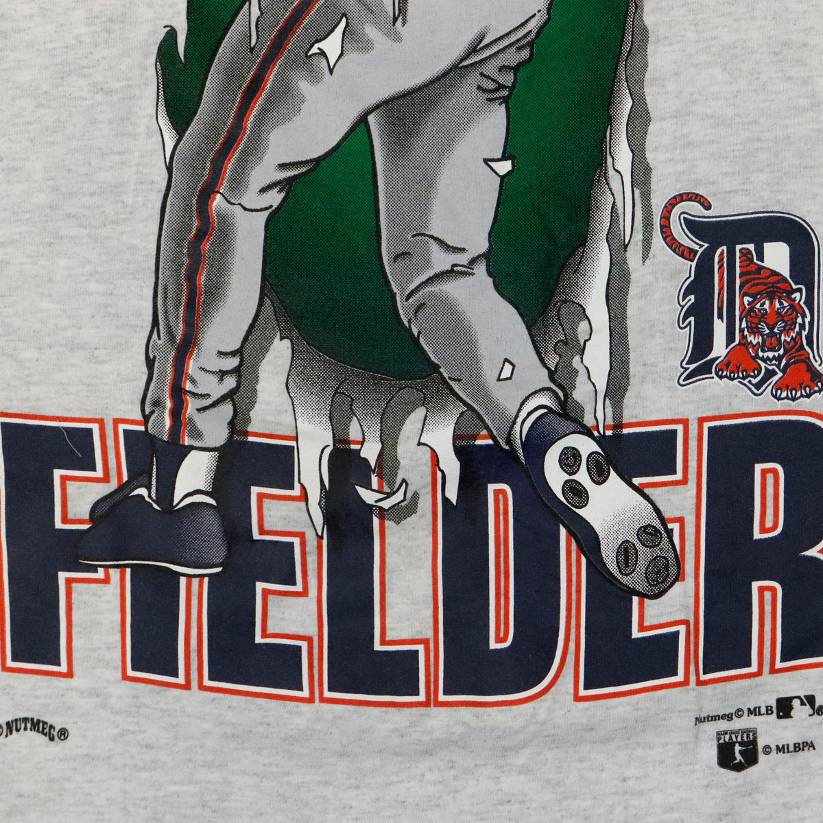 Vintage Nutmeg Cecil Fielder Detroit Tigers Baseball Graphic T-Shirt Size XL