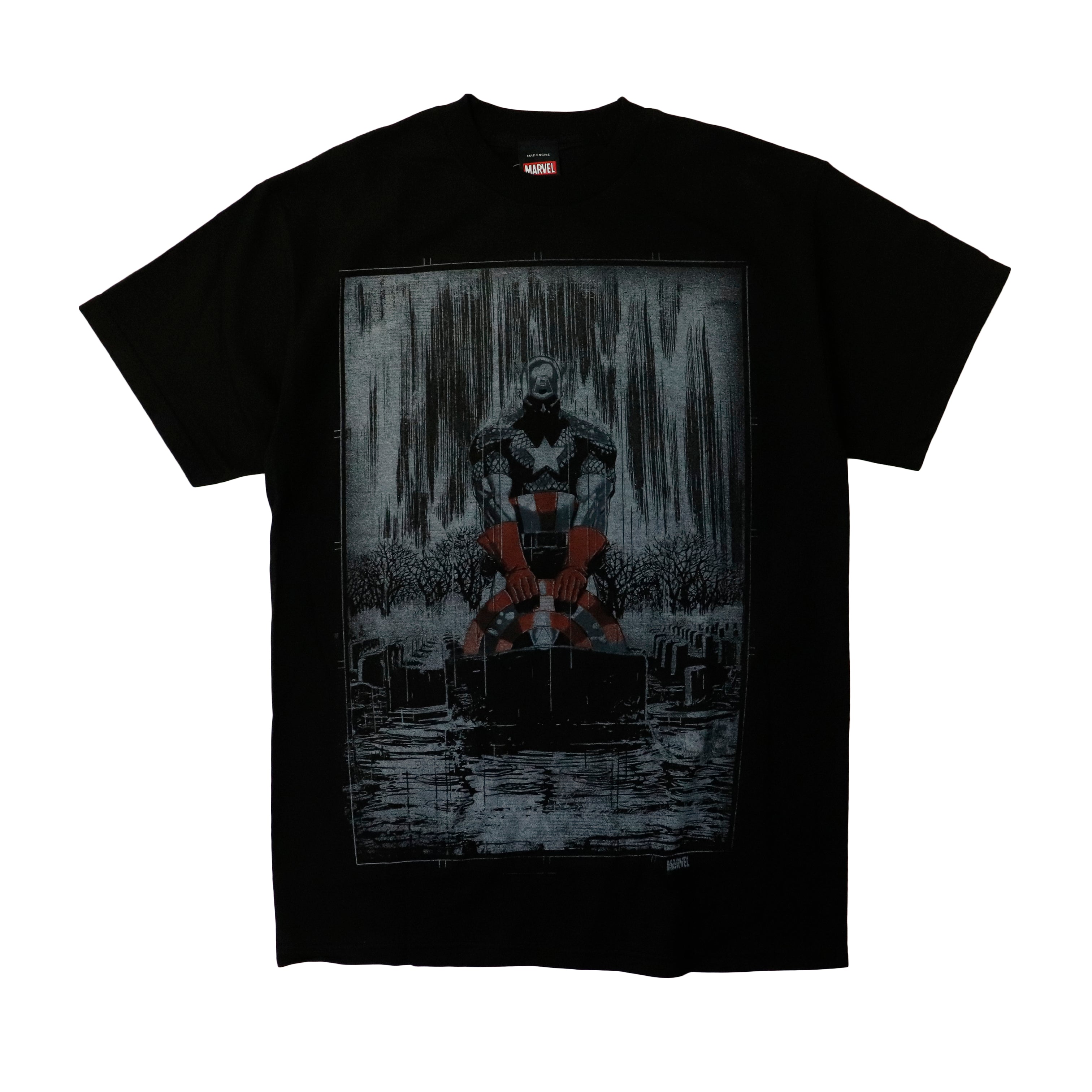 Vintage 2012 Marvel Mad Engine Captain America Graphic T-Shirt Size M