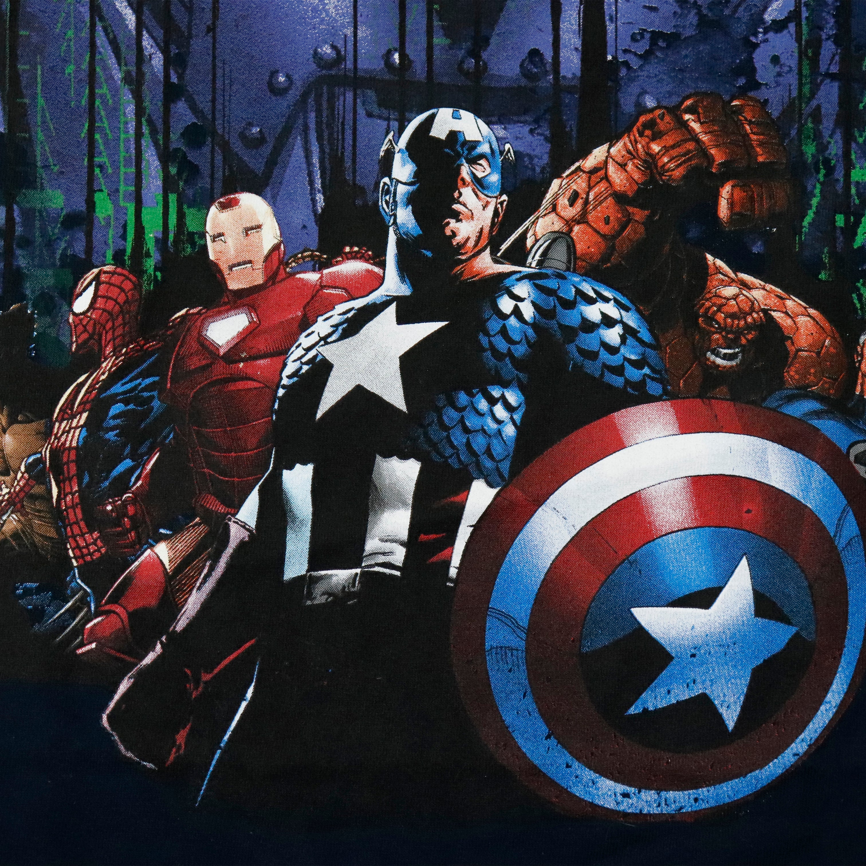Vintage 2011 Marvel Mad Engine Superheroes Graphic T-Shirt Size L