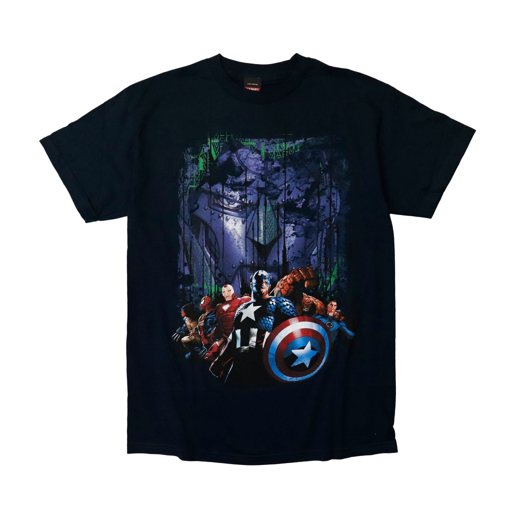 Vintage 2011 Marvel Mad Engine Superheroes Graphic T-Shirt Size M