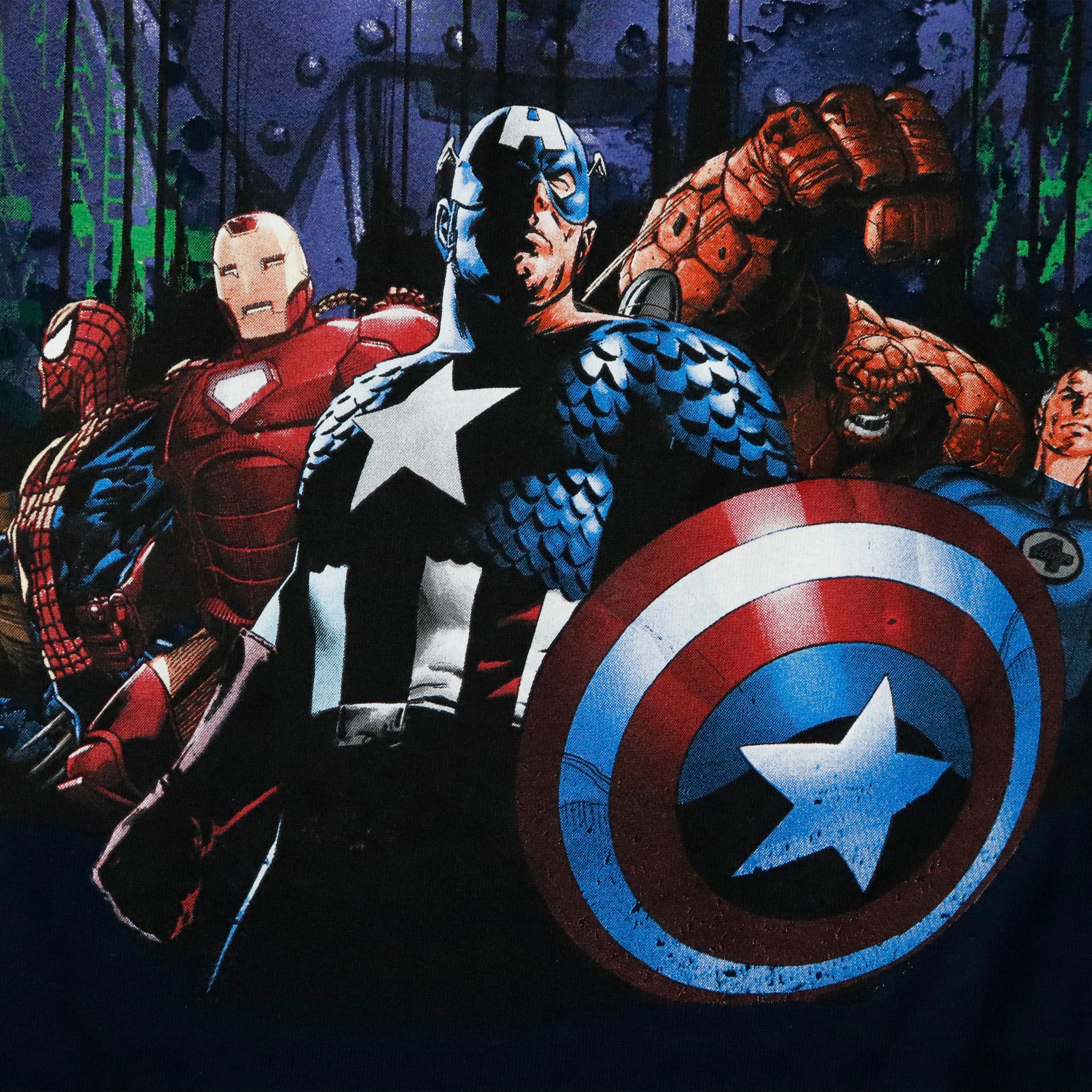 Vintage 2011 Marvel Mad Engine Superheroes Graphic T-Shirt Size M