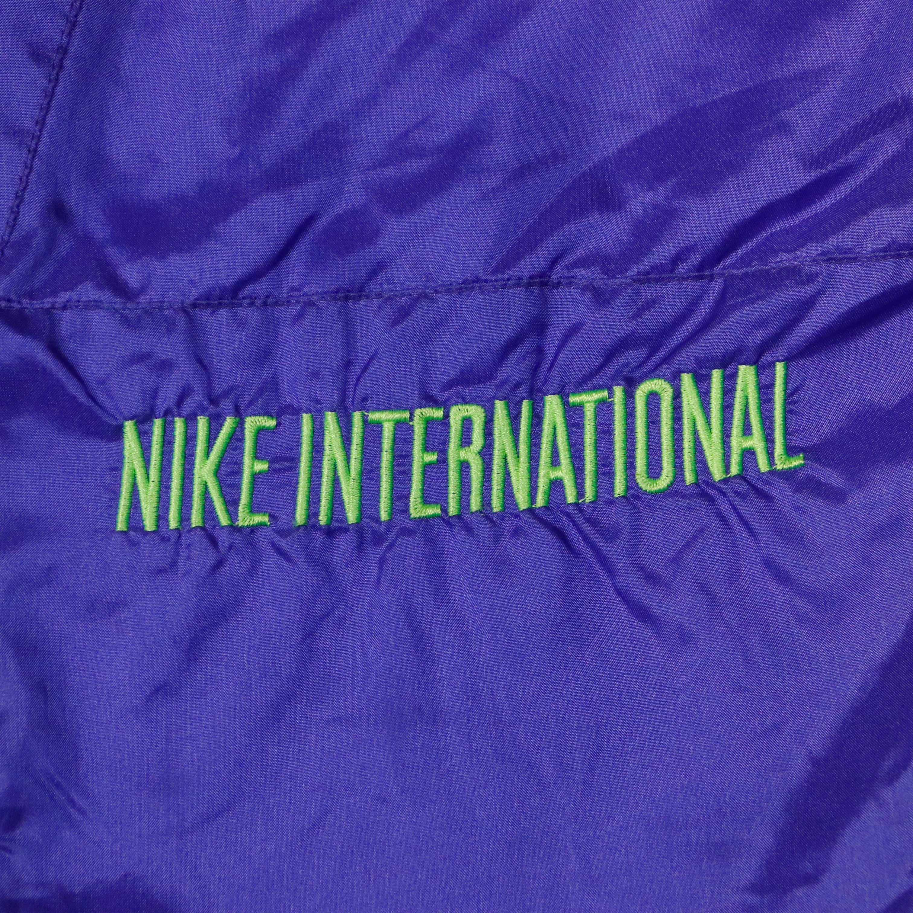 Vintage 90s Nike International Purple Green Windbreaker Jacket Size S
