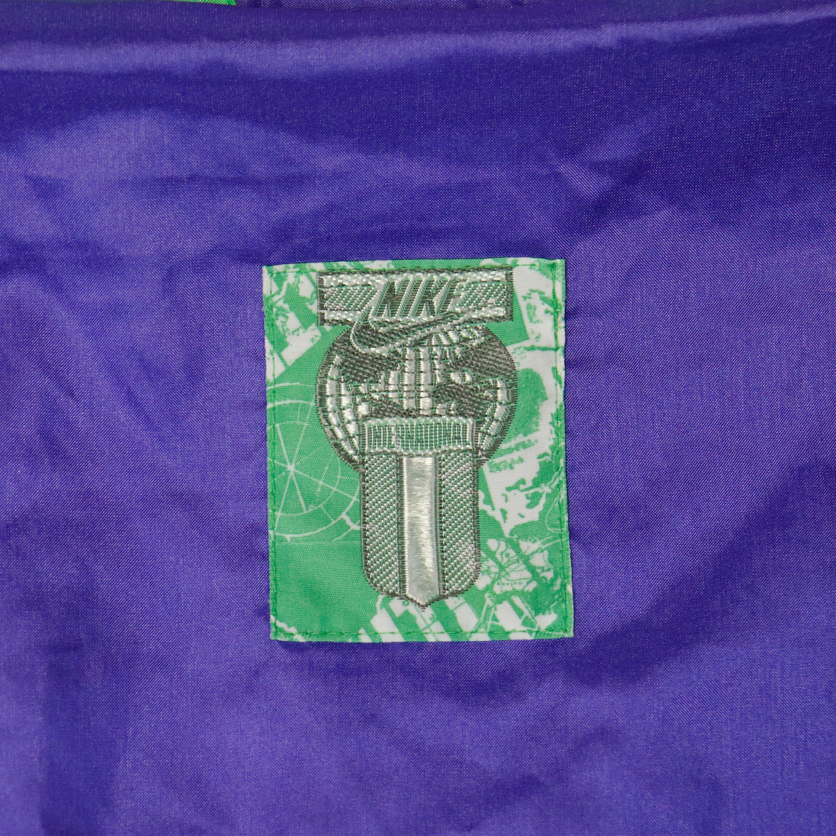 Vintage 90s Nike International Purple Green Windbreaker Jacket Size S