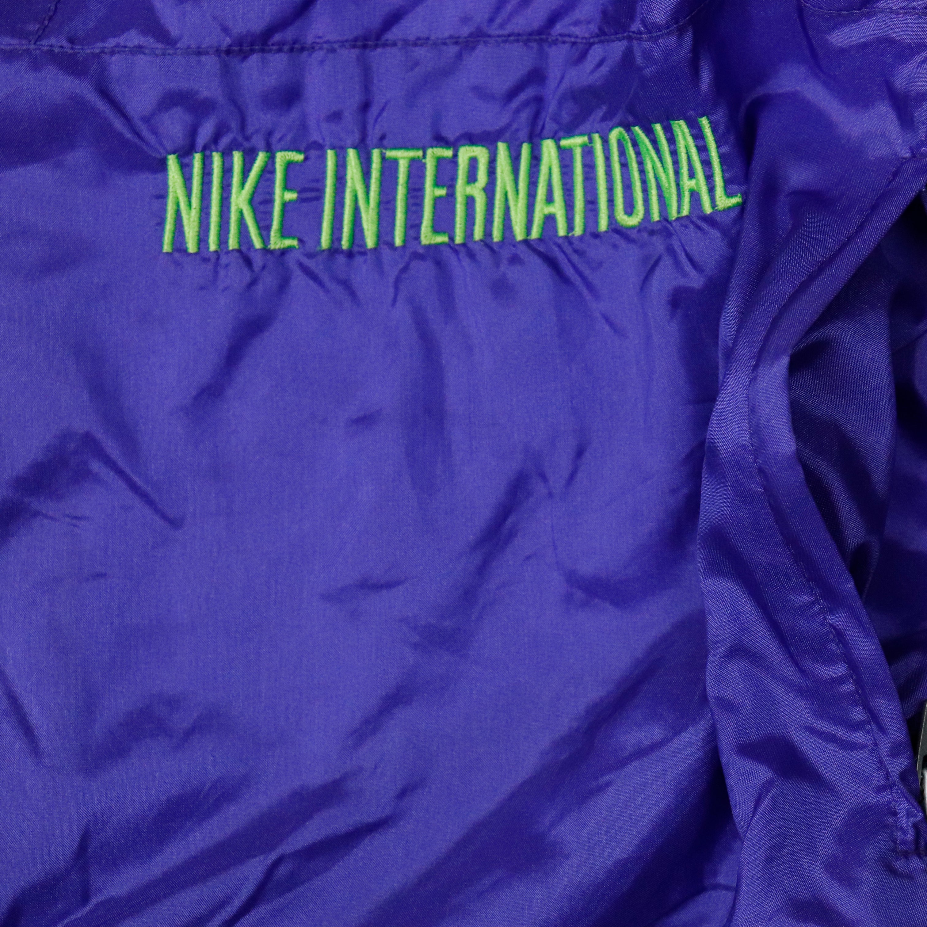 Vintage 90s Nike International Purple Green Windbreaker Jacket Size S