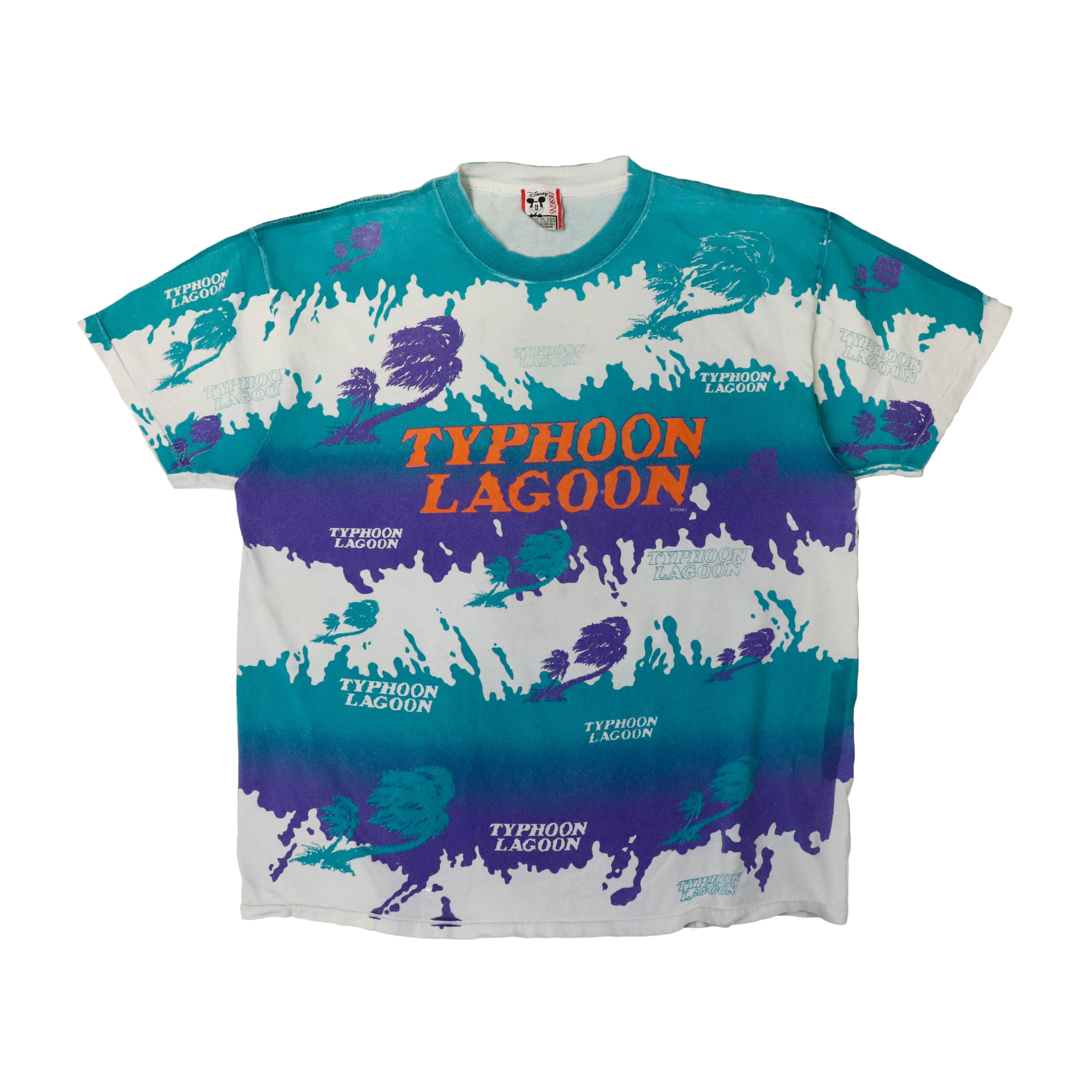 Vintage 80s 90s Disney Typhoon Lagoon Graphic All Over Print T-Shirt Size One Size