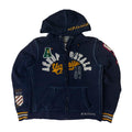 Vintage Aeropostale Varsity Appliqué Zip Hoodie Size XL Y2K