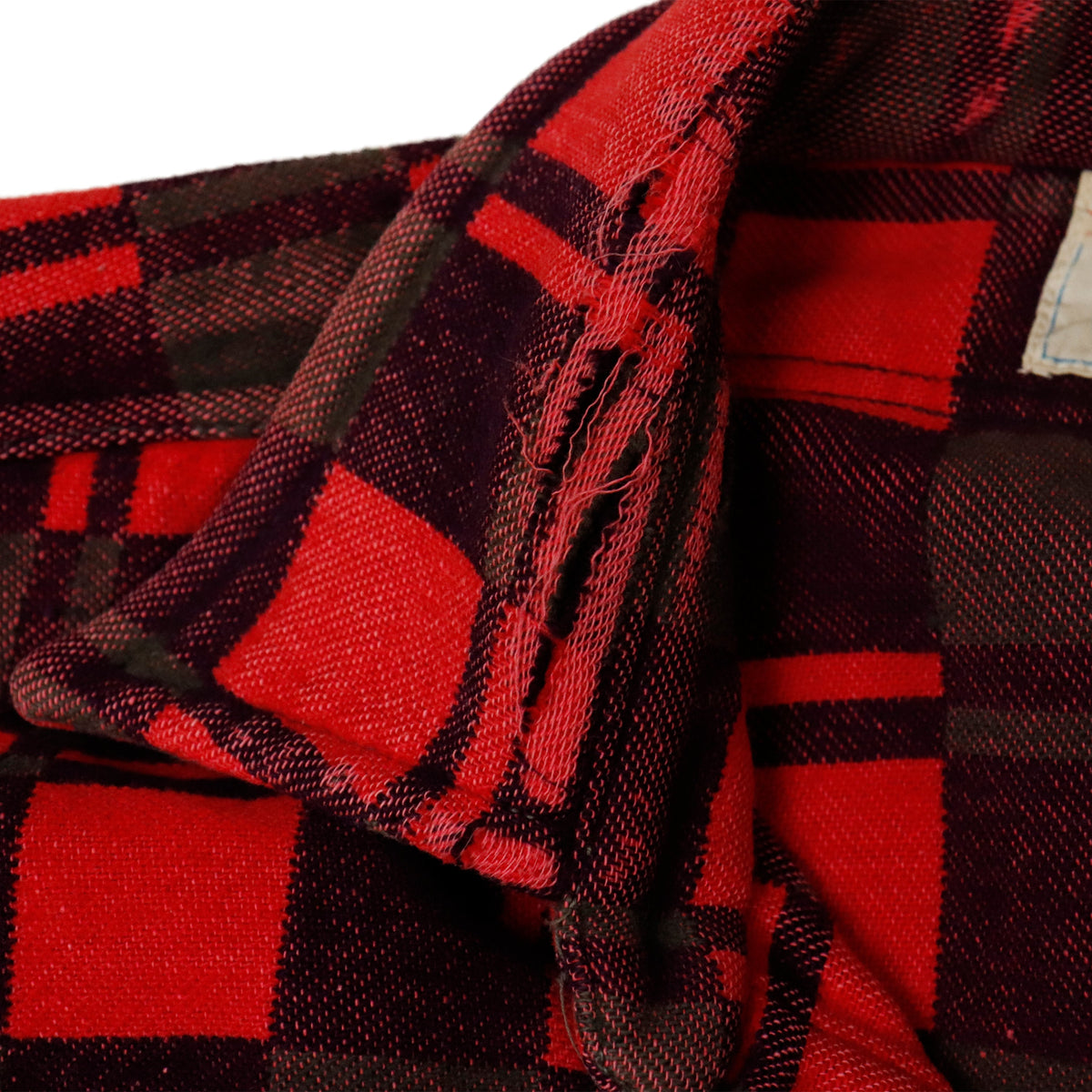 Vintage 60s Champion Cotton Red Plaid Flannel Shirt Size L