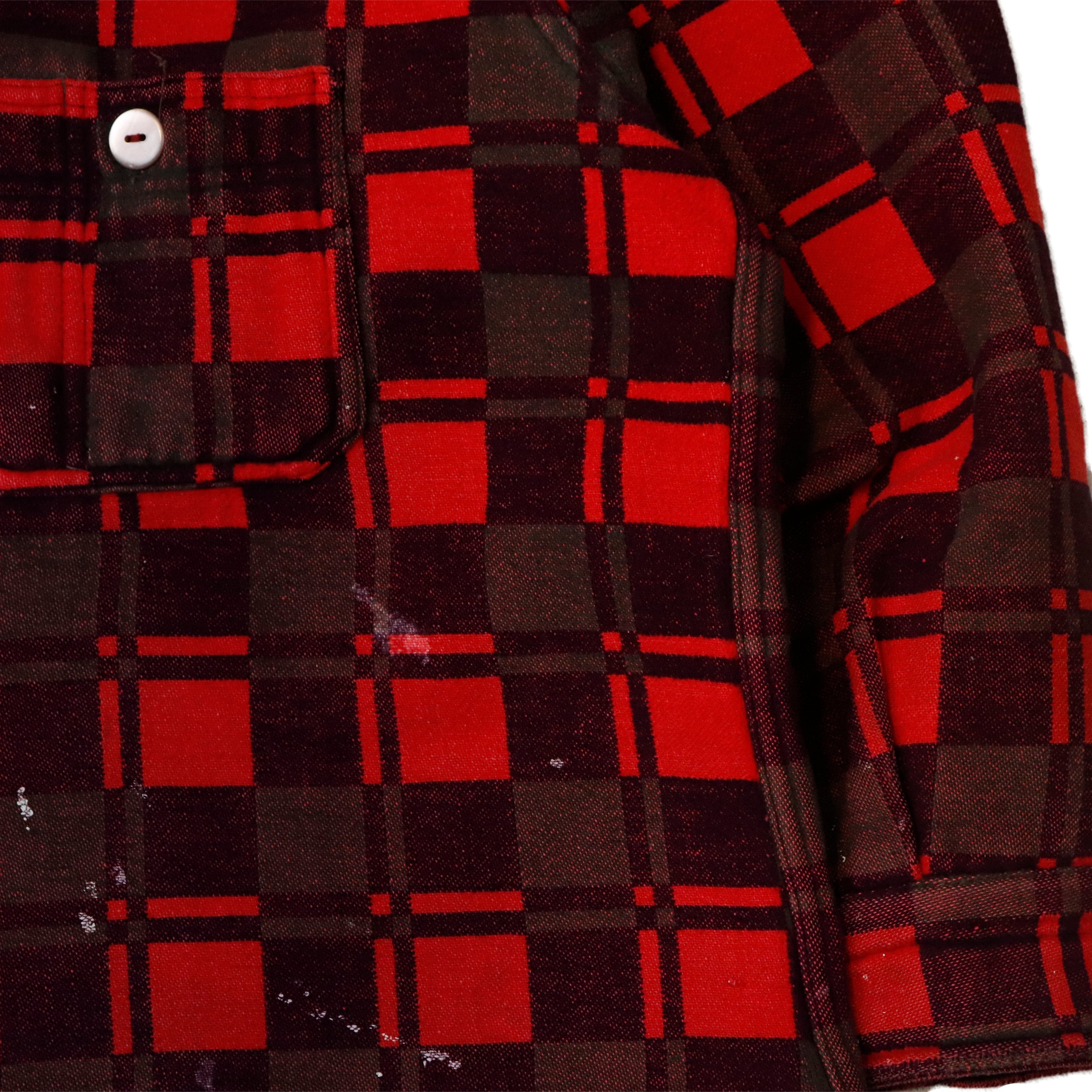 Vintage 60s Champion Cotton Red Plaid Flannel Shirt Size L