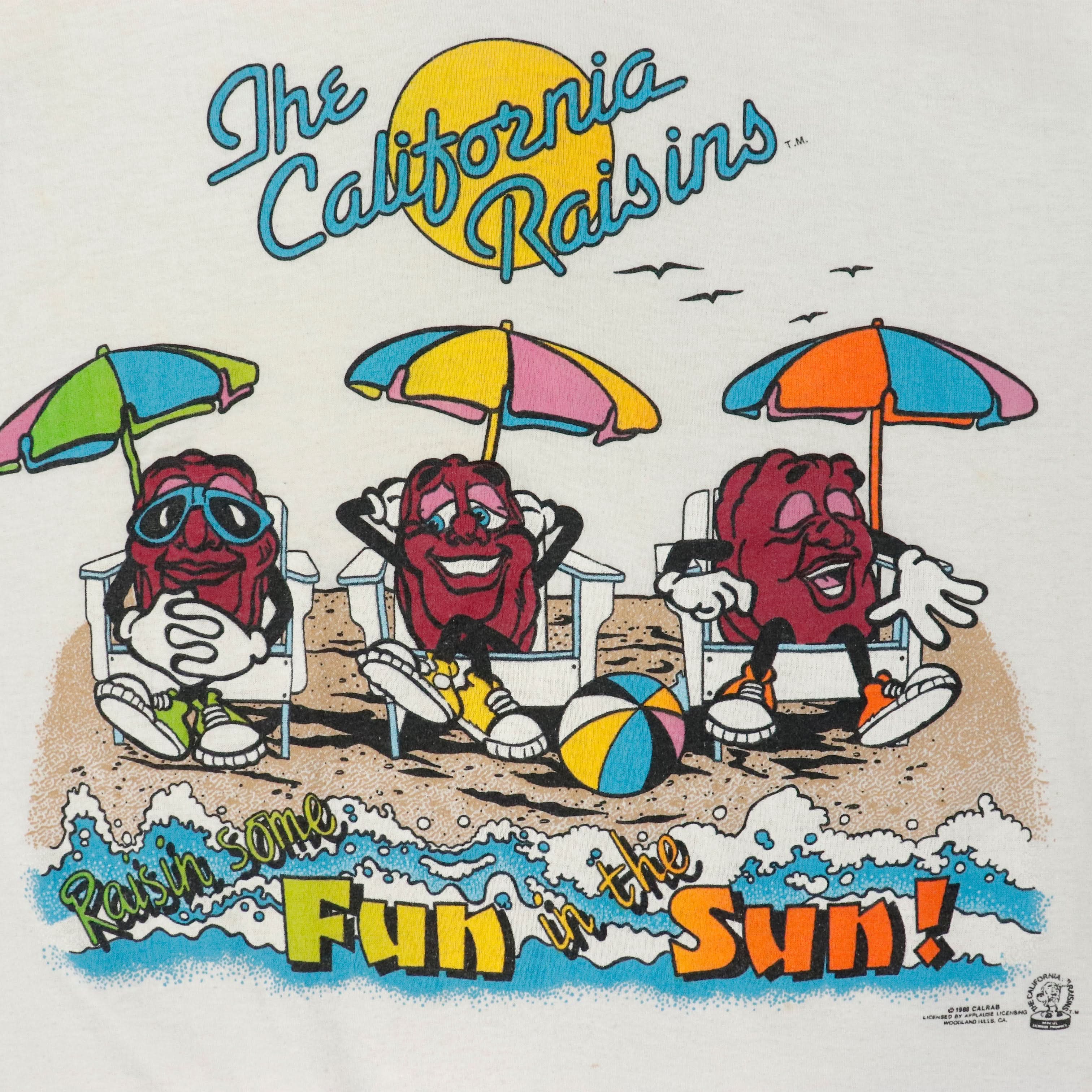 Vintage 1988 California Raisins Beach Graphic T-Shirt Size XL