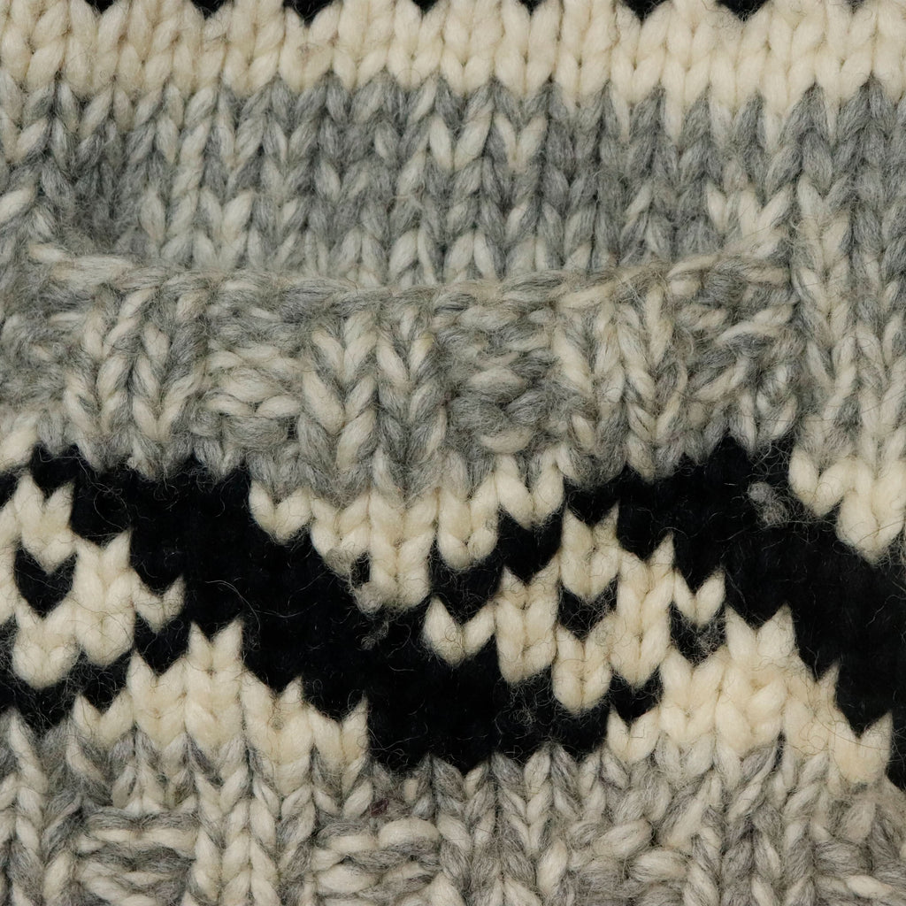 Vintage Cowichan Hand Knit Patterned Zip Sweater Size N/A