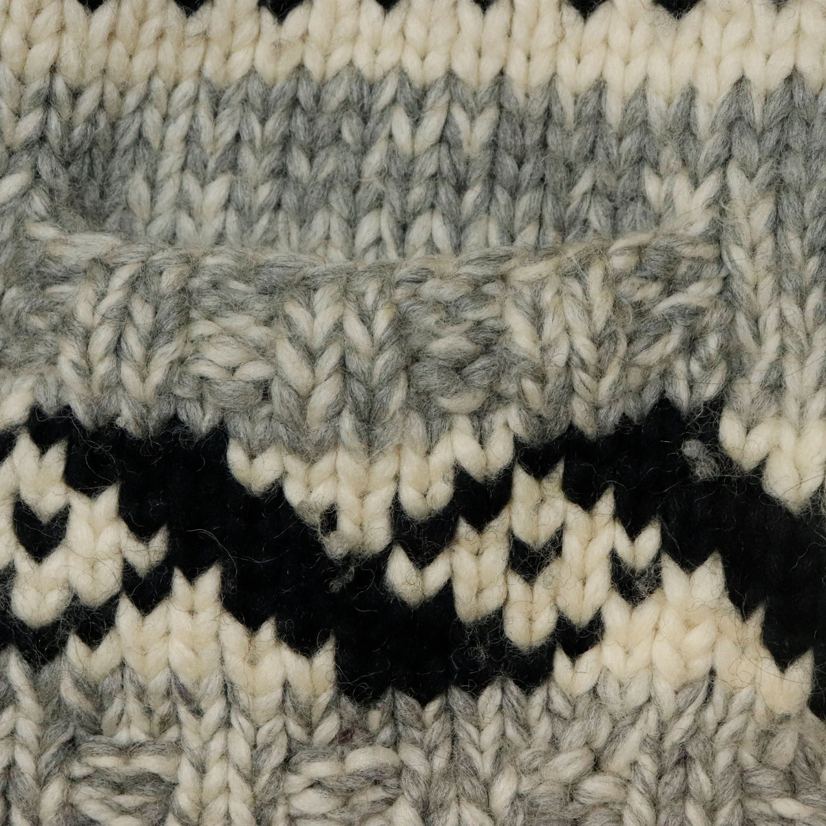 Vintage Cowichan Hand Knit Patterned Zip Sweater Size N/A