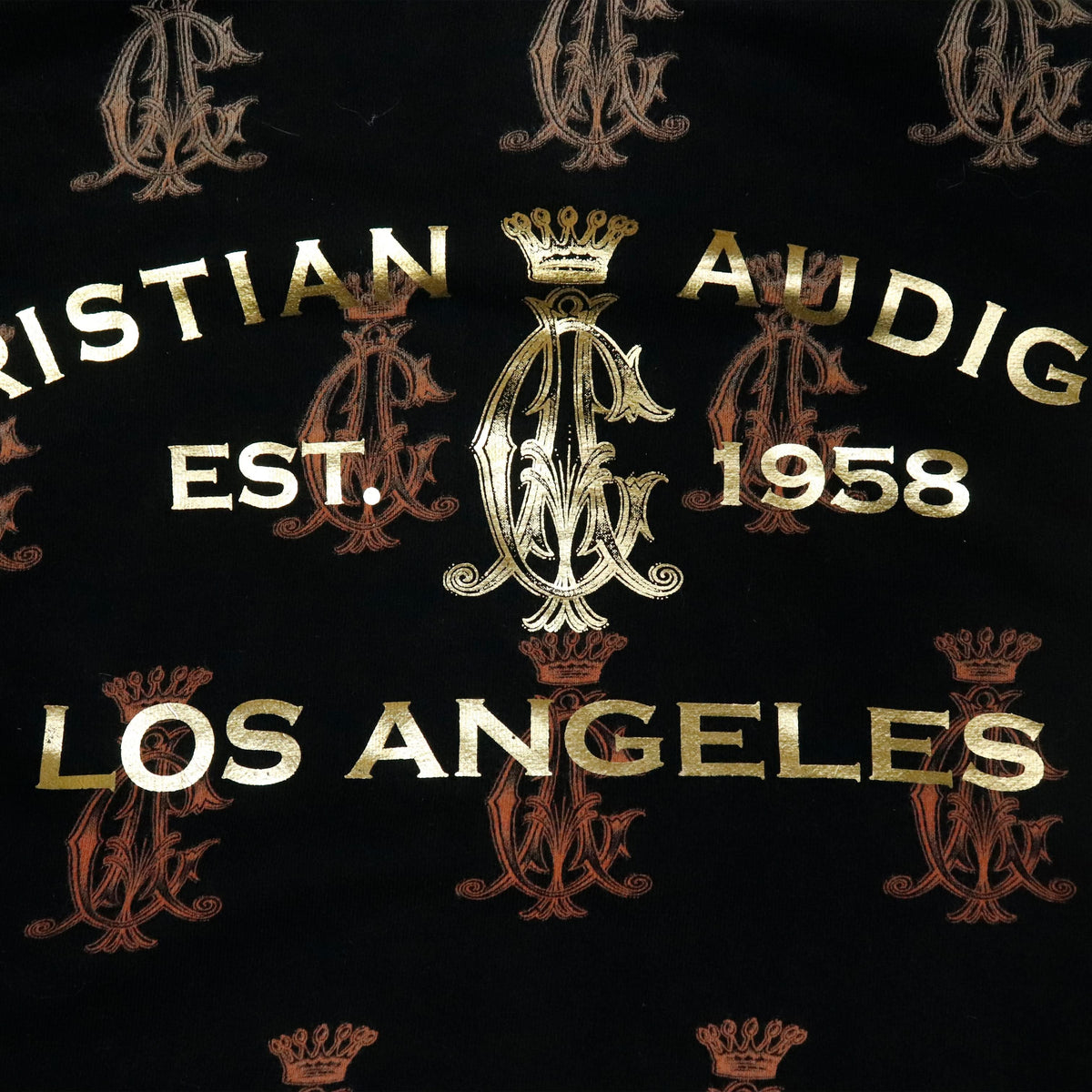 Vintage Christian Audigier Allover Graphic Zip Hoodie Size L