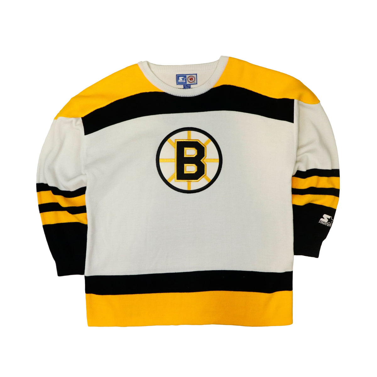 Vintage Starter Boston Bruins Hockey Knit Sweater Size XL 90s