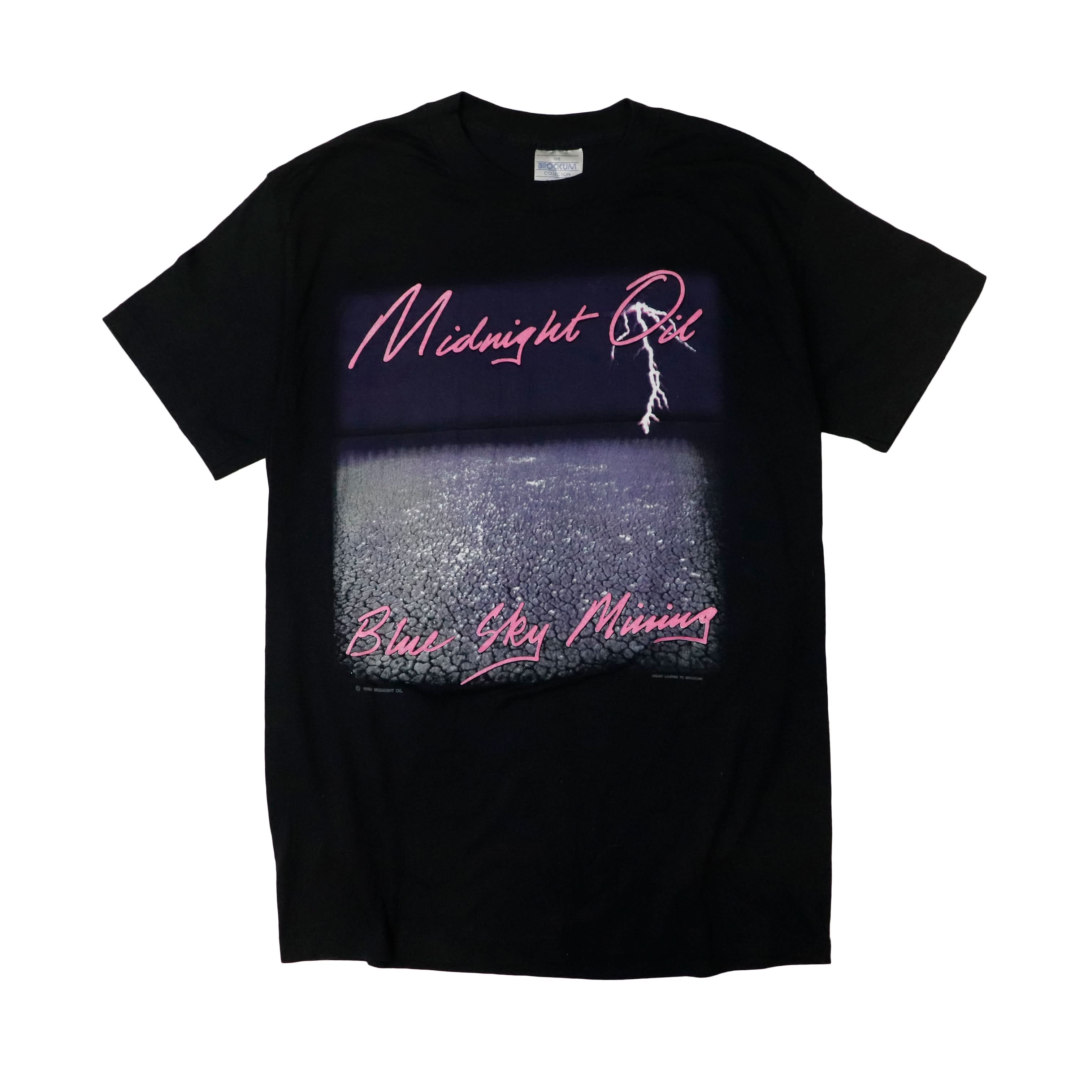 Vintage 1990 Brockum Midnight Oil Blue Sky Mining Graphic T-Shirt Size L