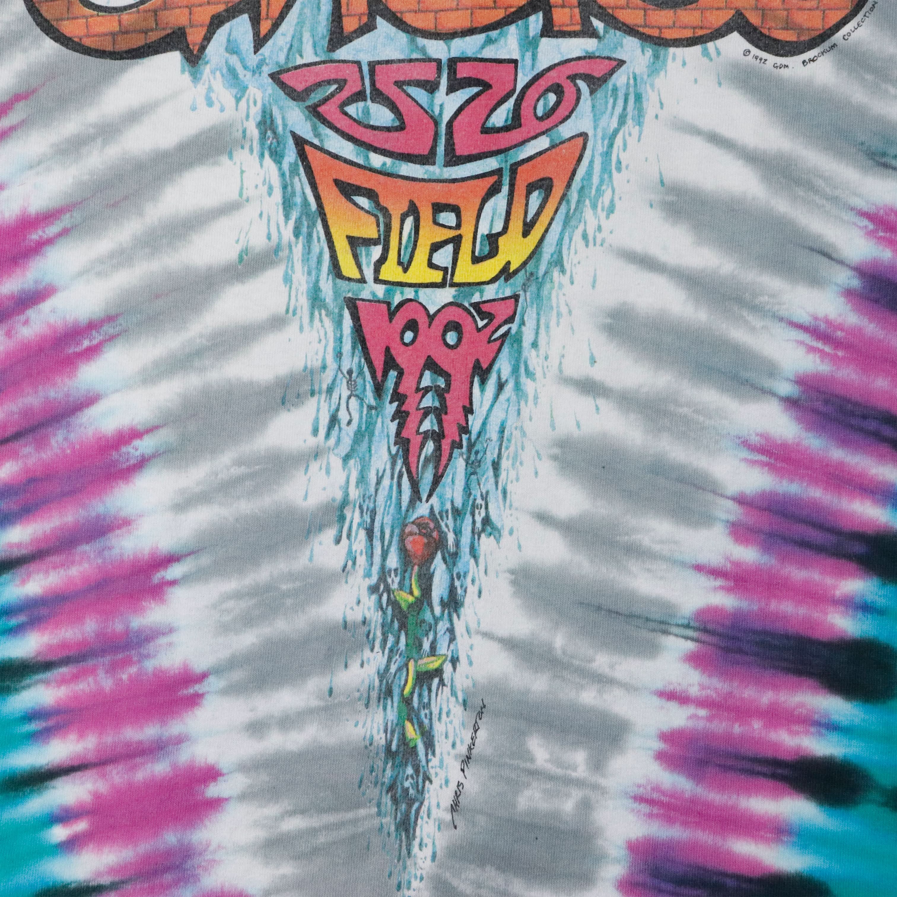 1992 Grateful Dead Surf Liquid Blue Tie Dye Chicago Soldier Field T-Shirt Size XL