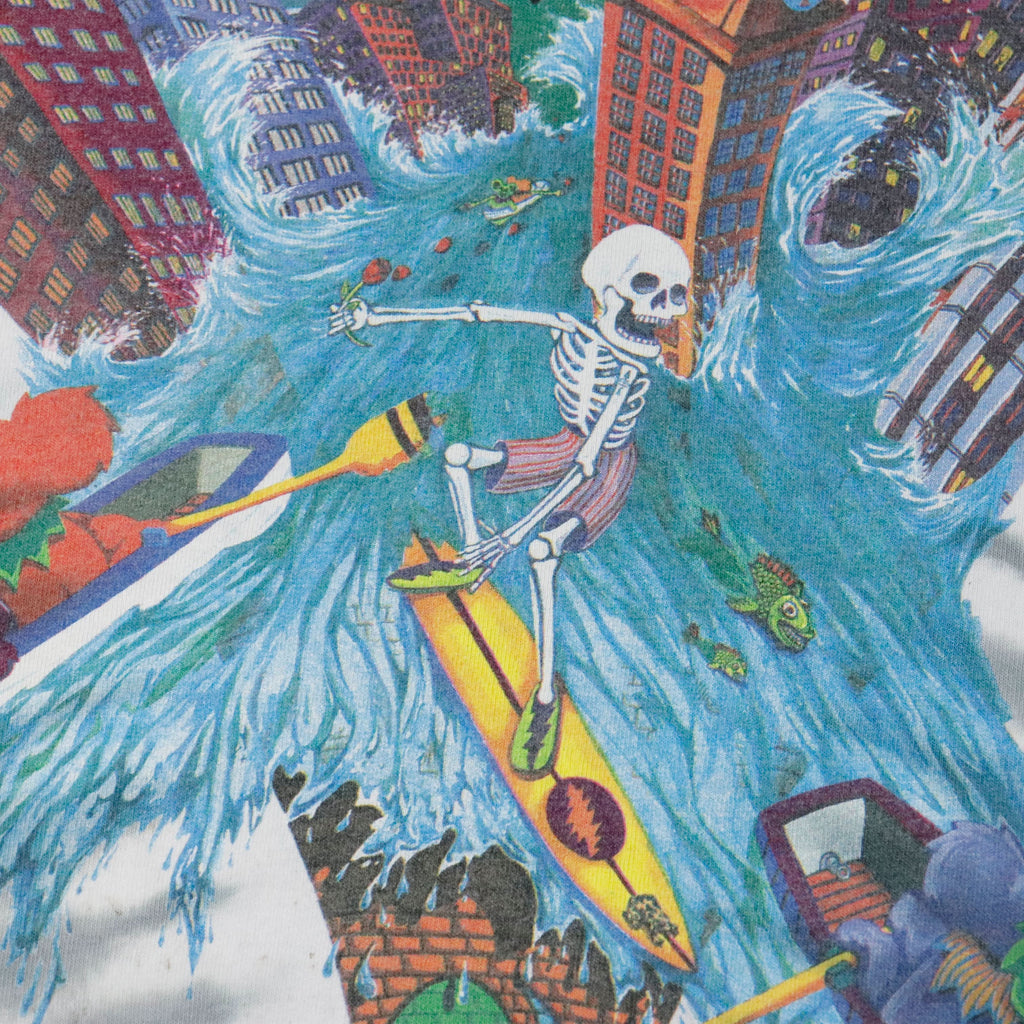 1992 Grateful Dead Surf Liquid Blue Tie Dye Chicago Soldier Field T-Shirt Size XL