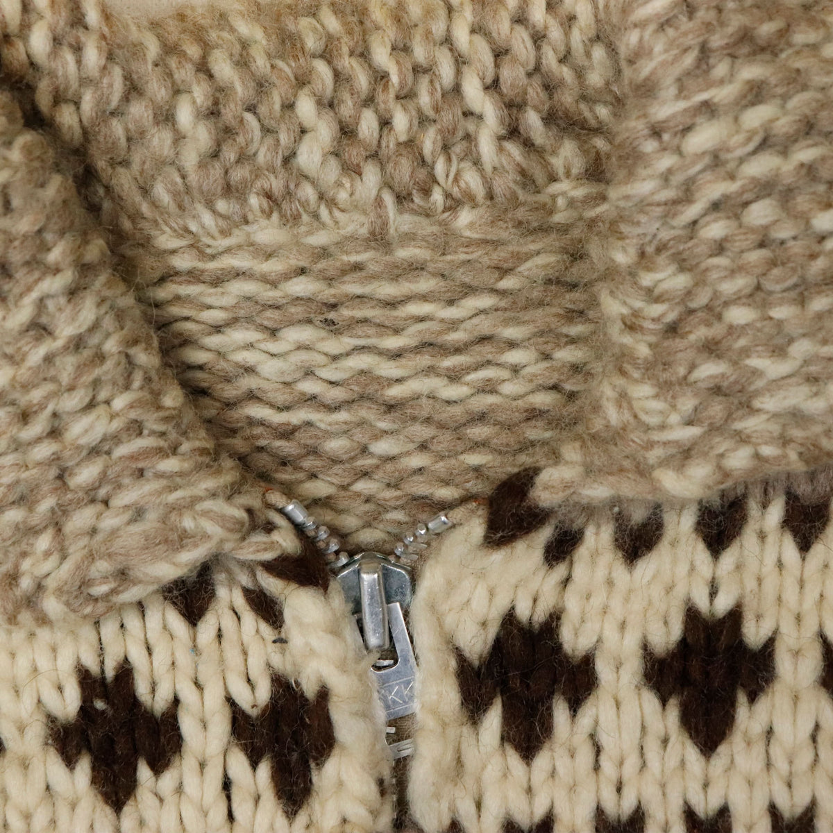 Vintage Hand Knit Cowichan Zip Sweater Size N/A