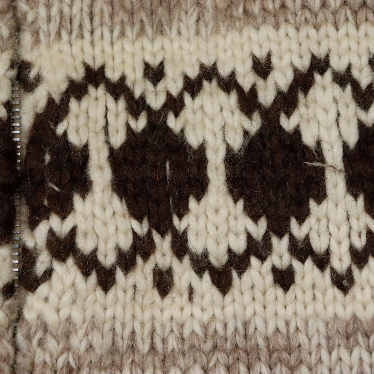 Vintage Hand Knit Cowichan Zip Sweater Size N/A