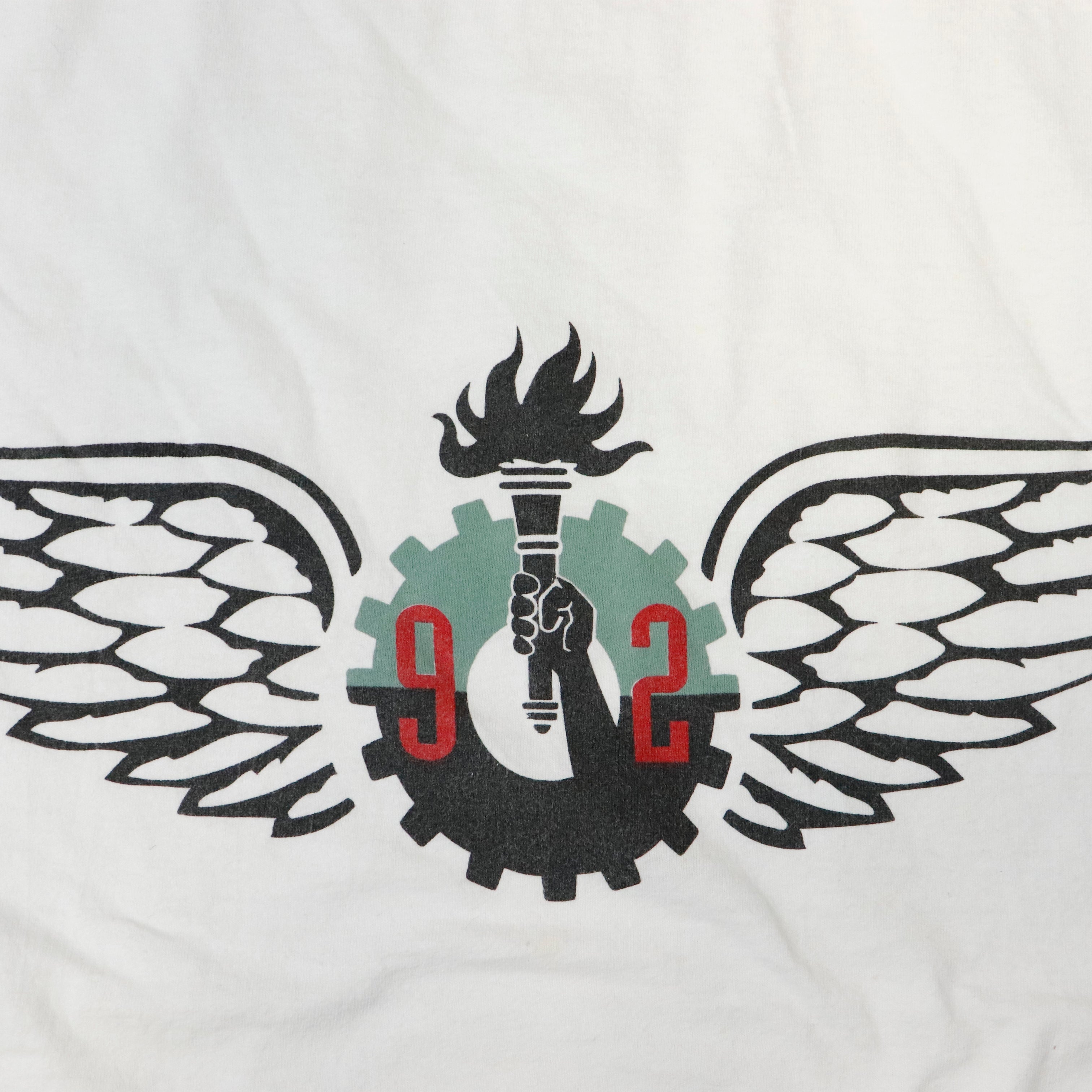 Vintage 1992 Roots Street Athletics Winged Torch Graphic T-Shirt Size L