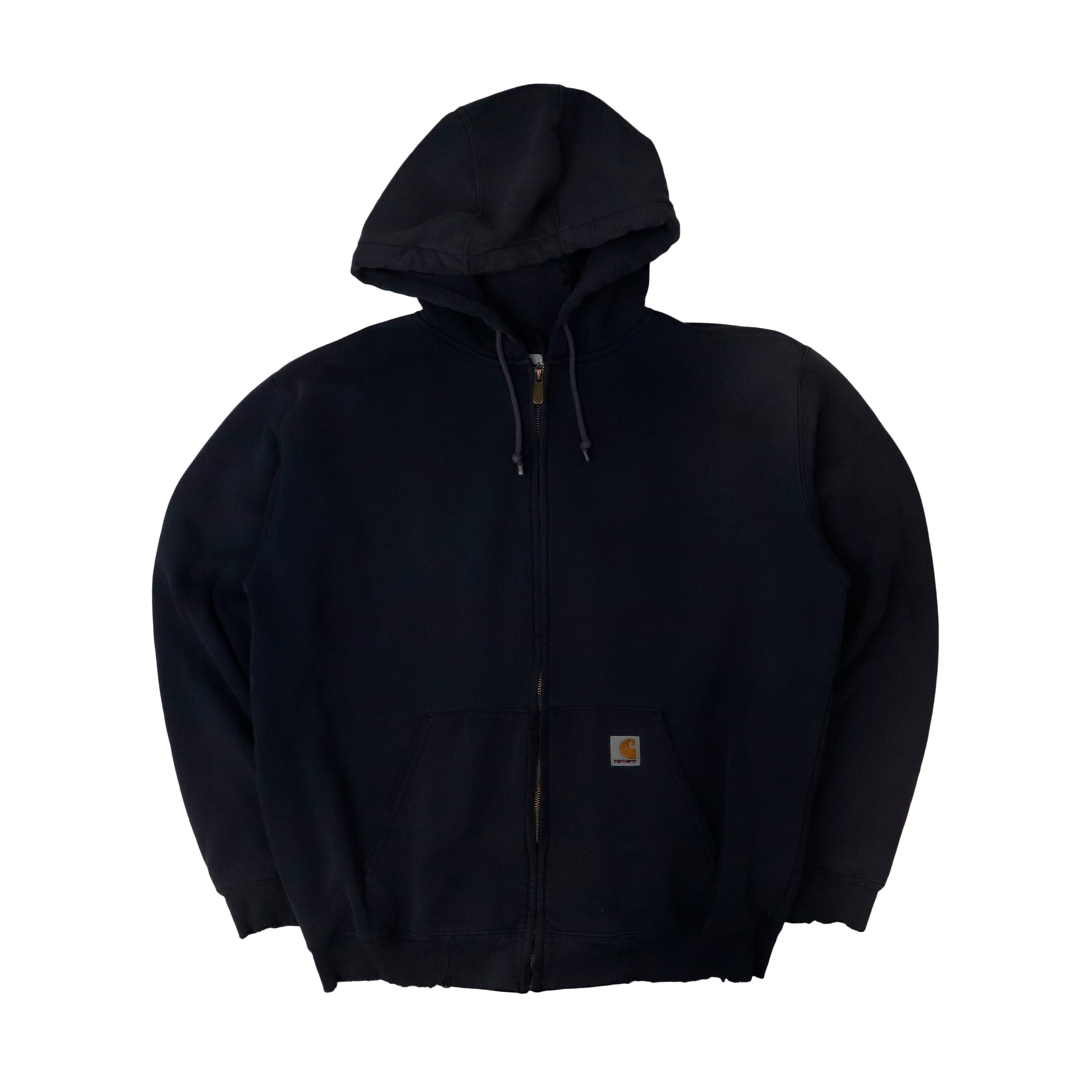 Vintage Carhartt Distressed Zip-Up Hoodie Size L