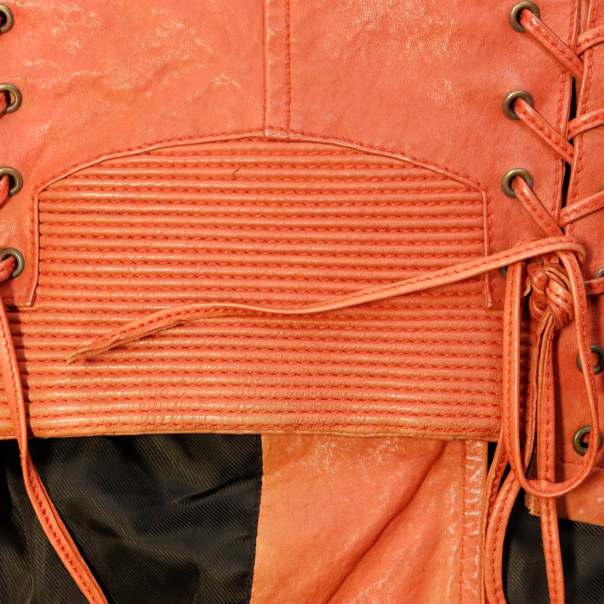 Vintage Diesel lace-up leather moto jacket