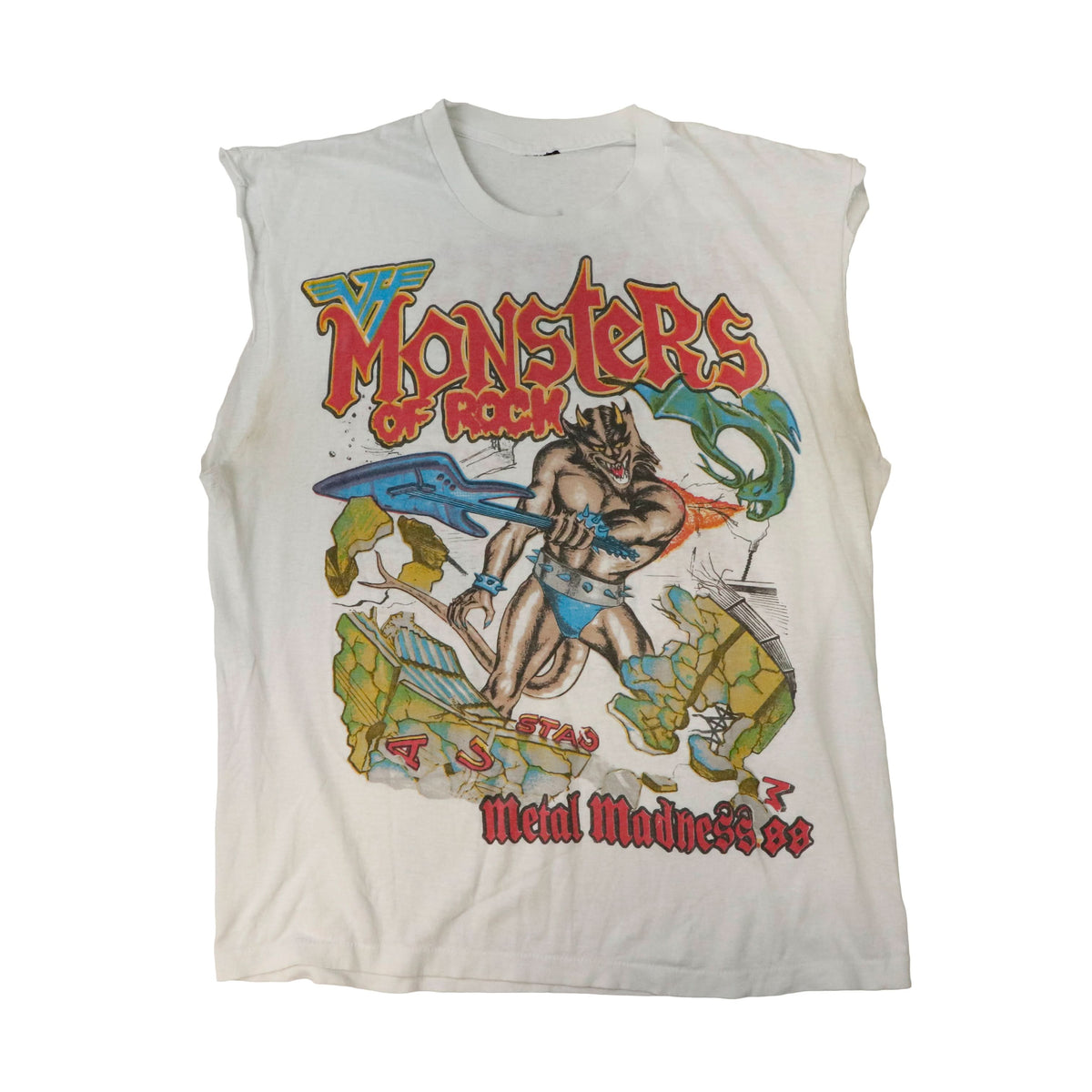 Vintage Monsters of Rock Graphic Tank Top Size L Van Halen Metallica and more