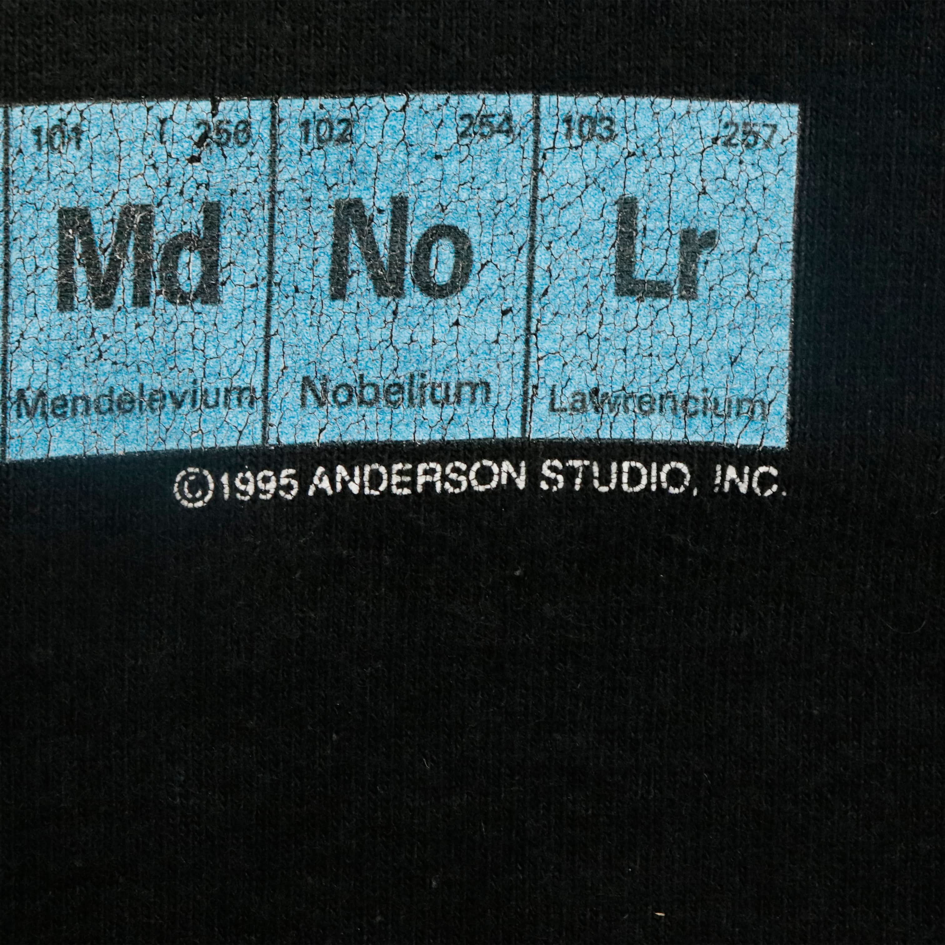 Vintage 1995 Fruit of the Loom Periodic Table Graphic T-Shirt Size XL