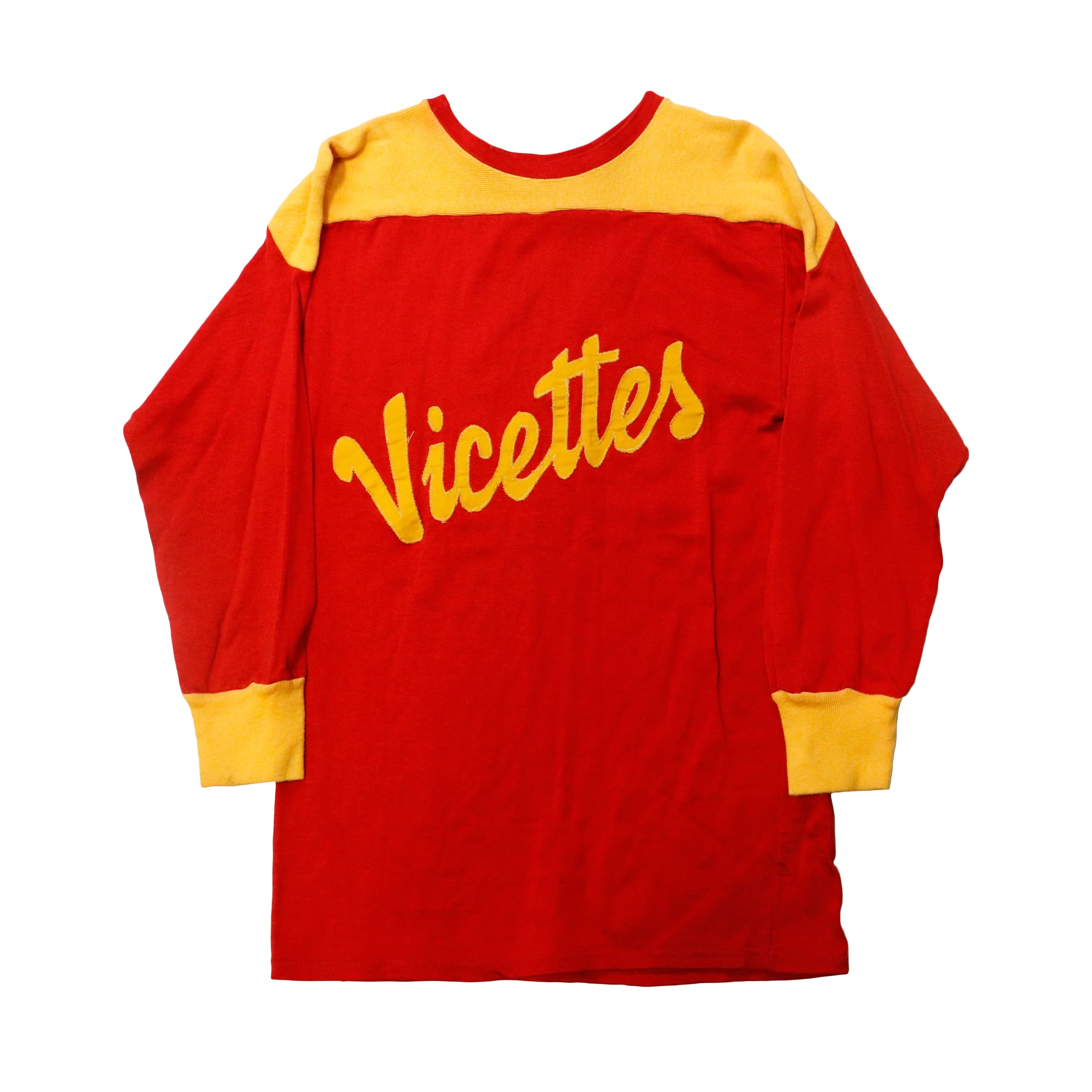 Vintage 50s Jersey Vicettes #28 Two-Tone Long Sleeve Shirt Size N/A