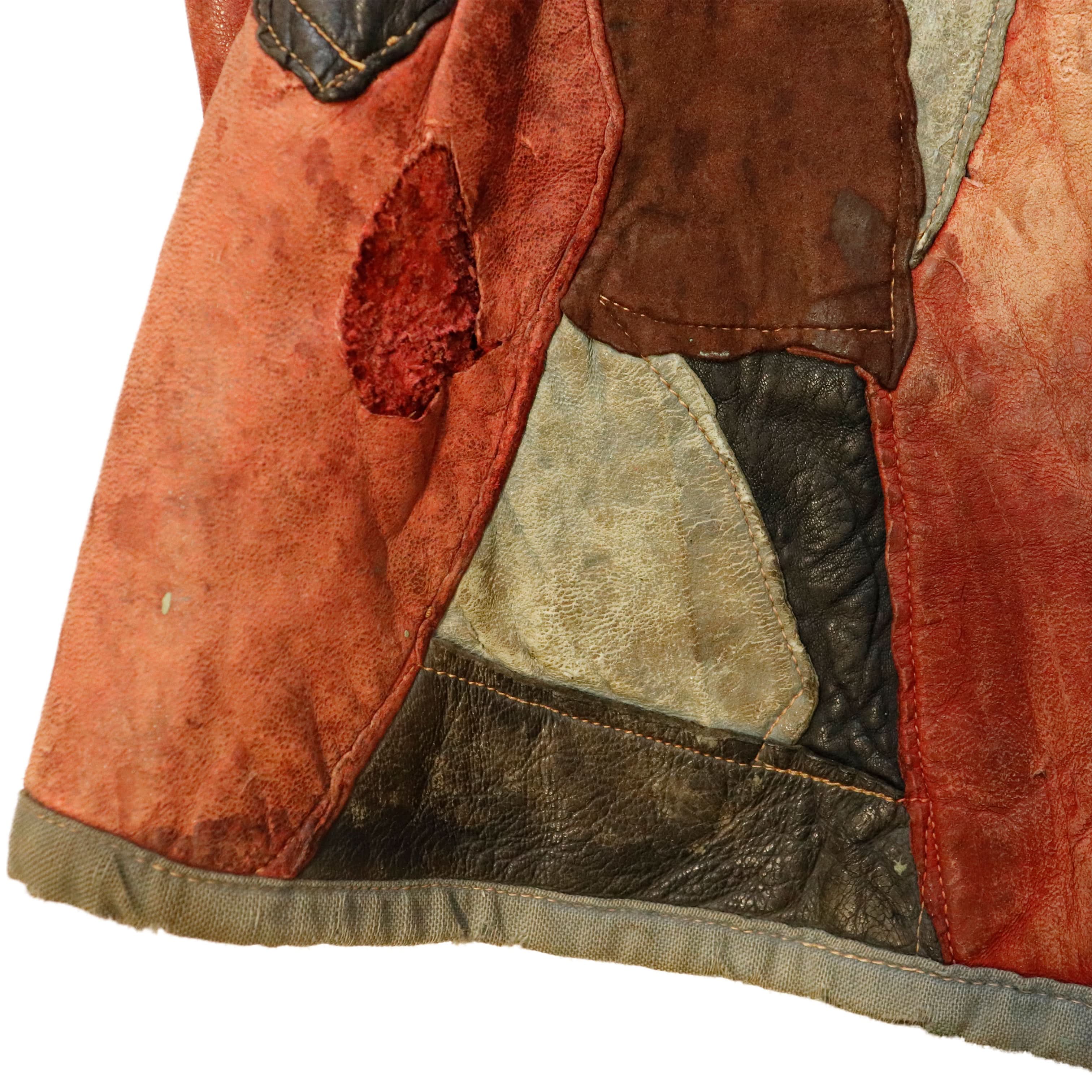 Vintage 60s Patchwork Leather Hippie Vest Custom Folk Art Piece RARE