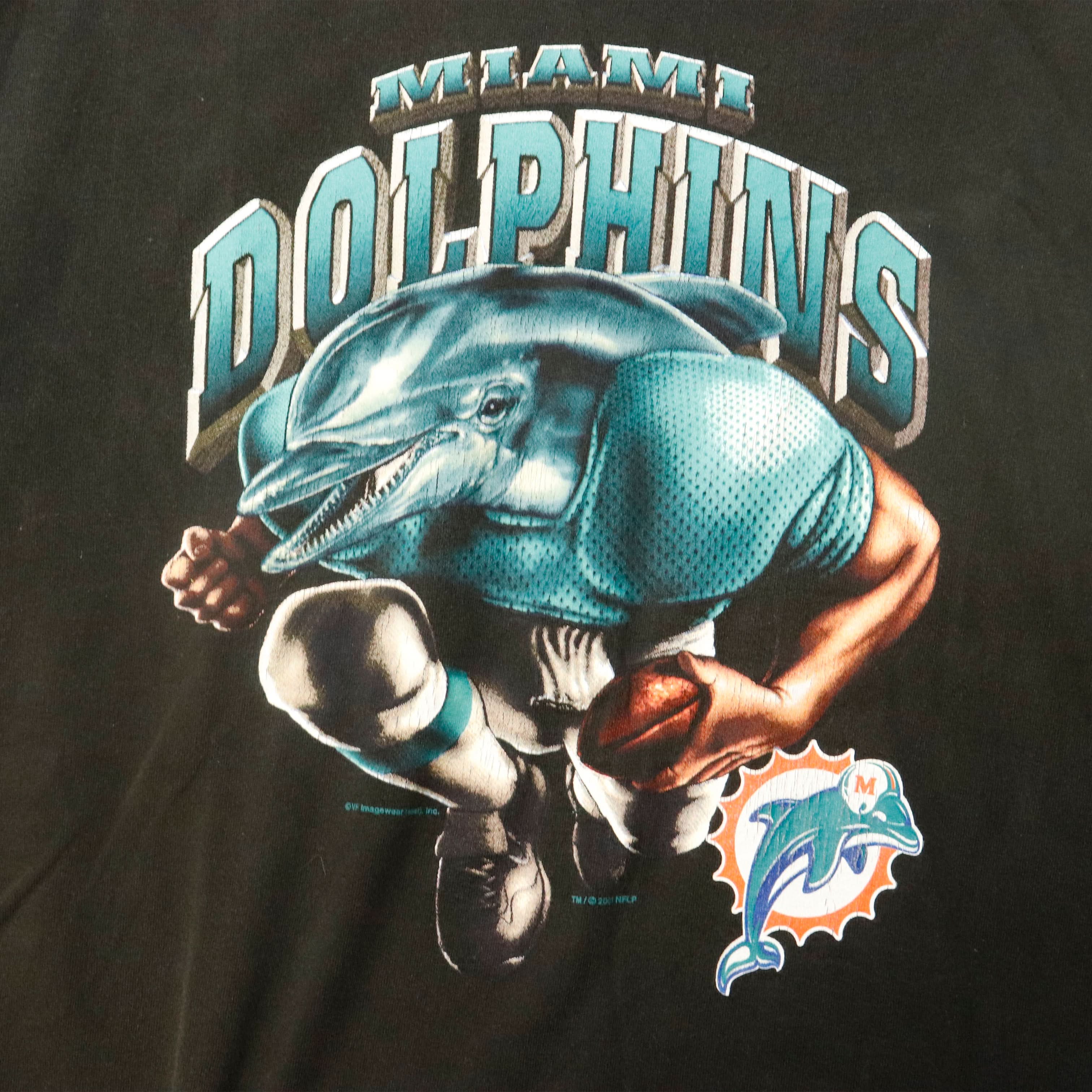 Vintage 2001 Miami Dolphins Dolphin Football Player Graphic T-Shirt Size N/A