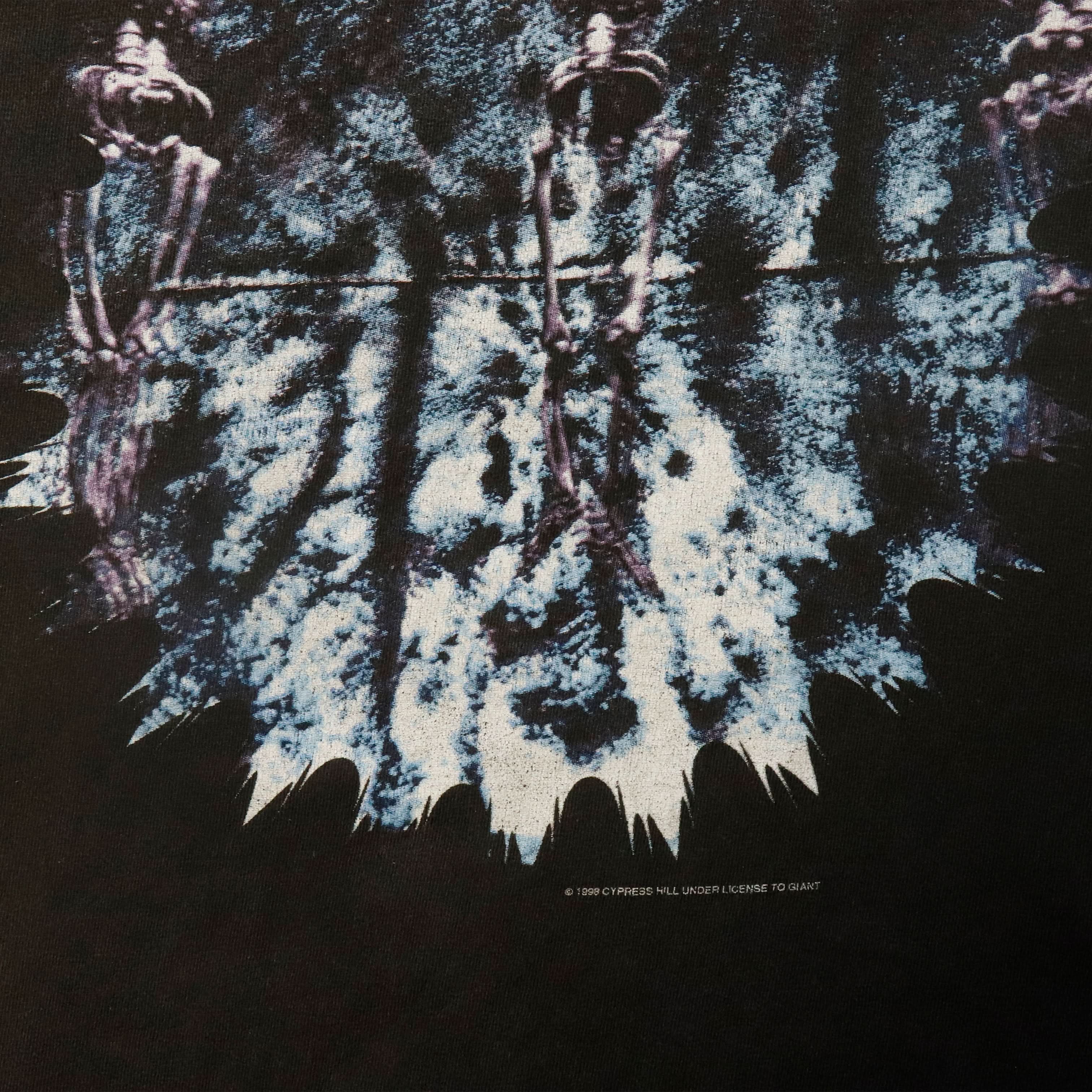 Vintage 1998 Cypress Hill Skeleton Rap Graphic T-Shirt