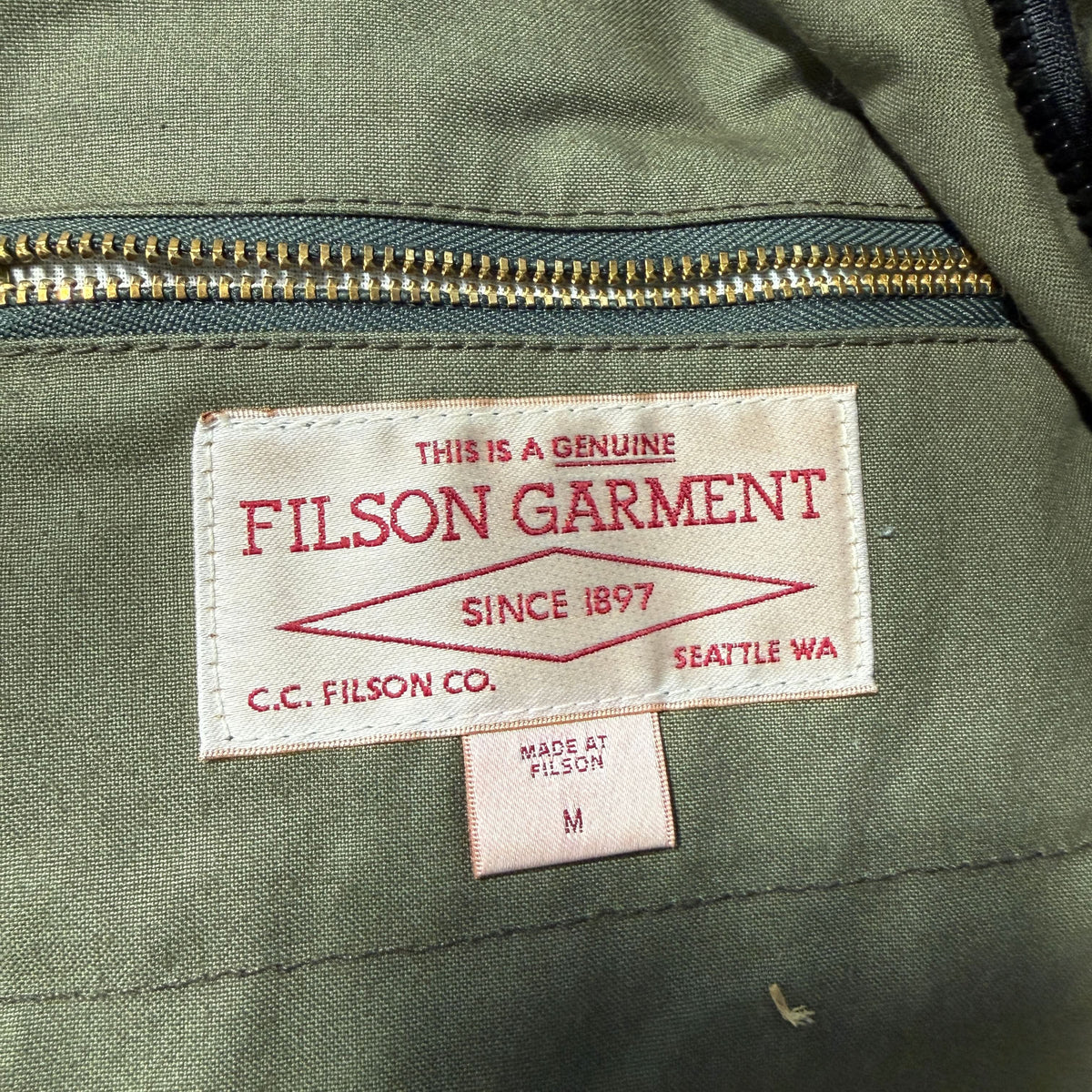 Vintage Filson Wax Cotton Hunting Fishing Jacket Size L
