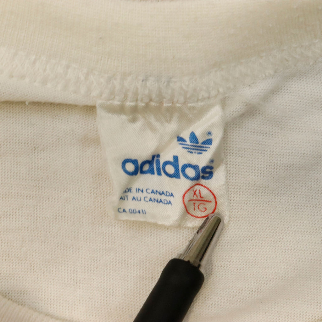Vintage 80s Adidas Trefoil Logo Graphic T-Shirt Size XL