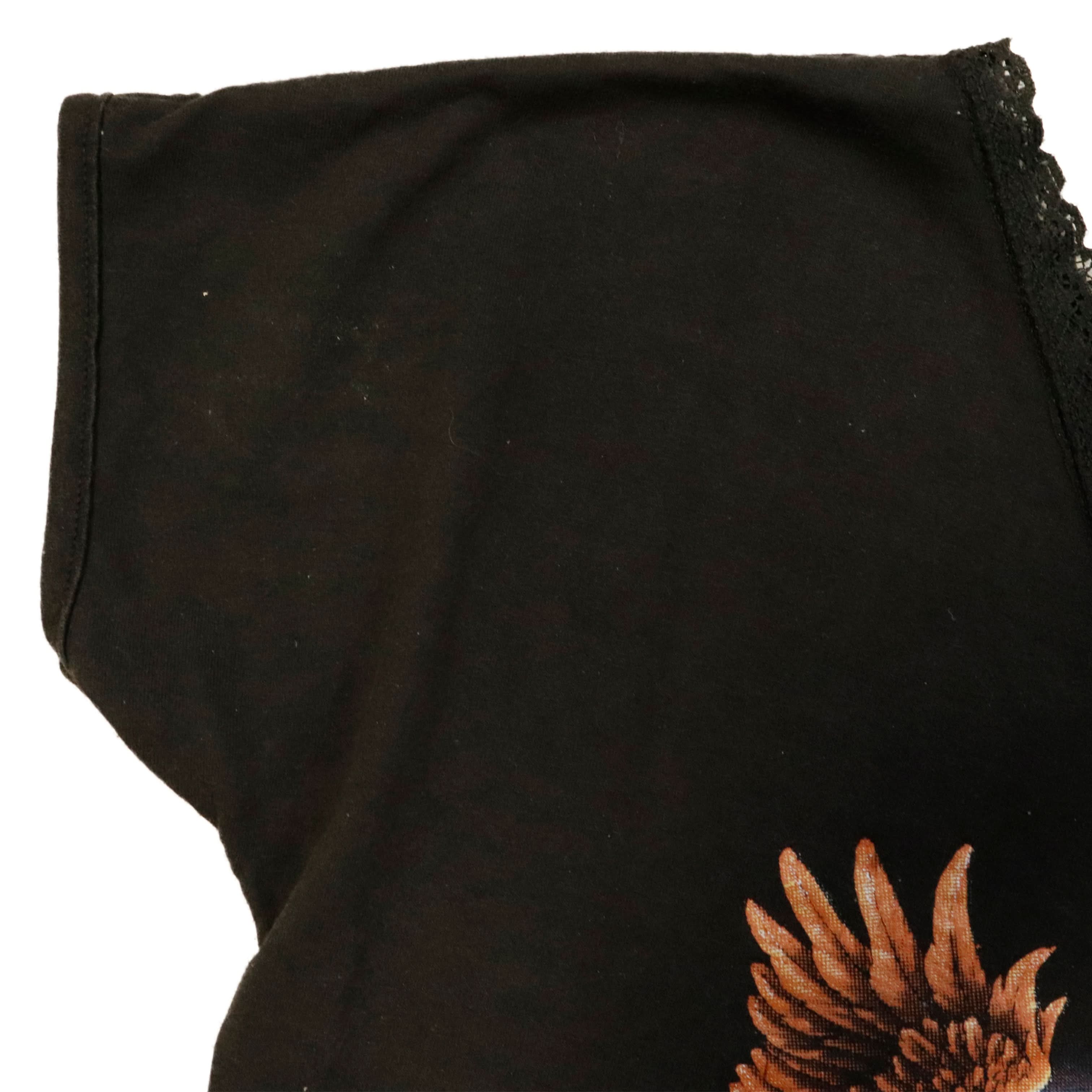 Vintage 1987 Harley Davidson lace trim cropped t-shirt Size M 3d Emblem