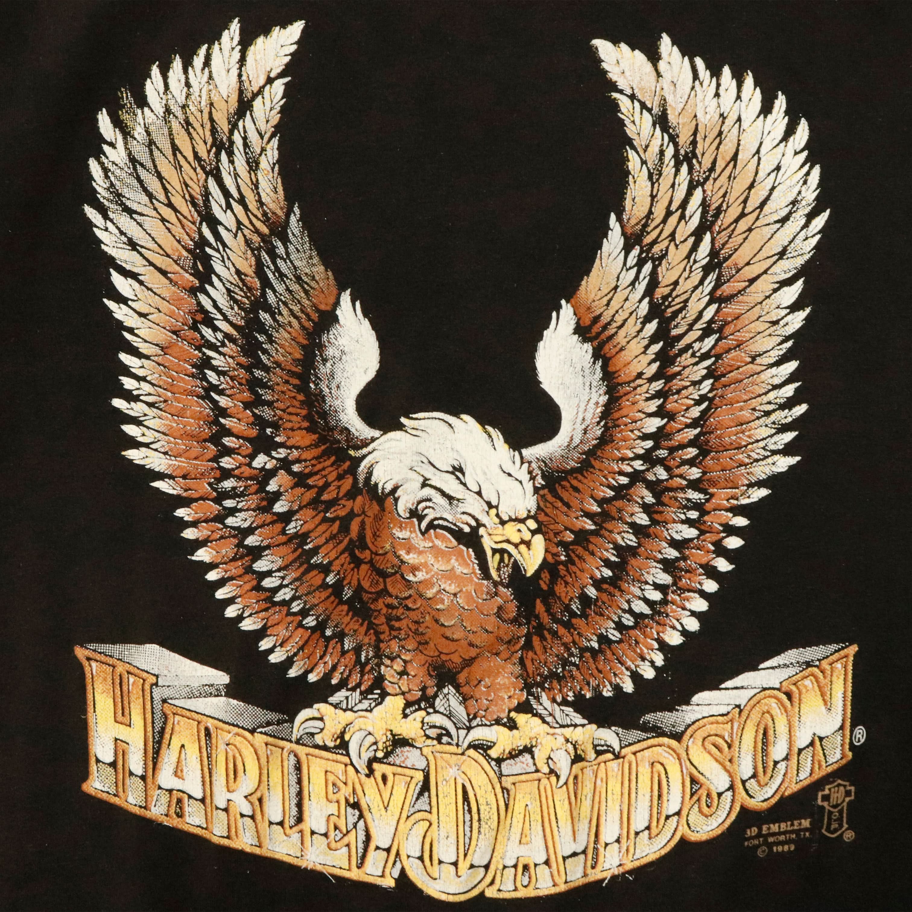 Vintage 3D Emblem 1989 Harley-Davidson Eagle Graphic T-Shirt Size M